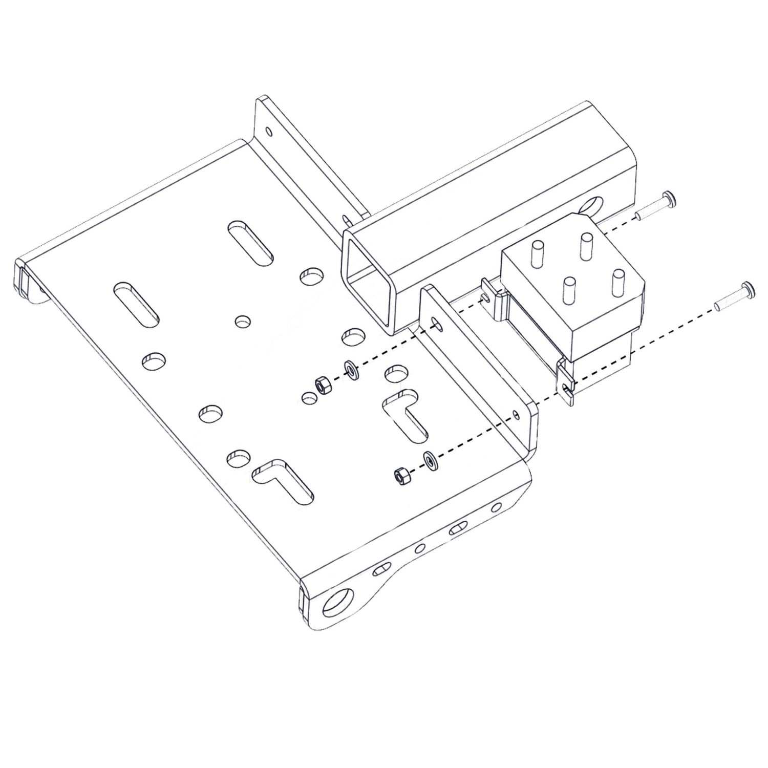 Bulldog Winch 2in x 2in Receiver Mount 2000 to 4000 ATV Winch