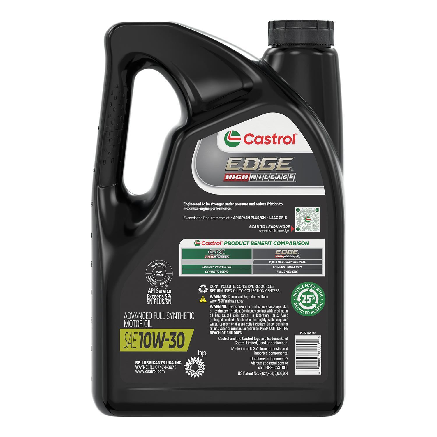 Castrol EDGE High Mileage High Mileage Full Synthetic Engine Oil 10W30