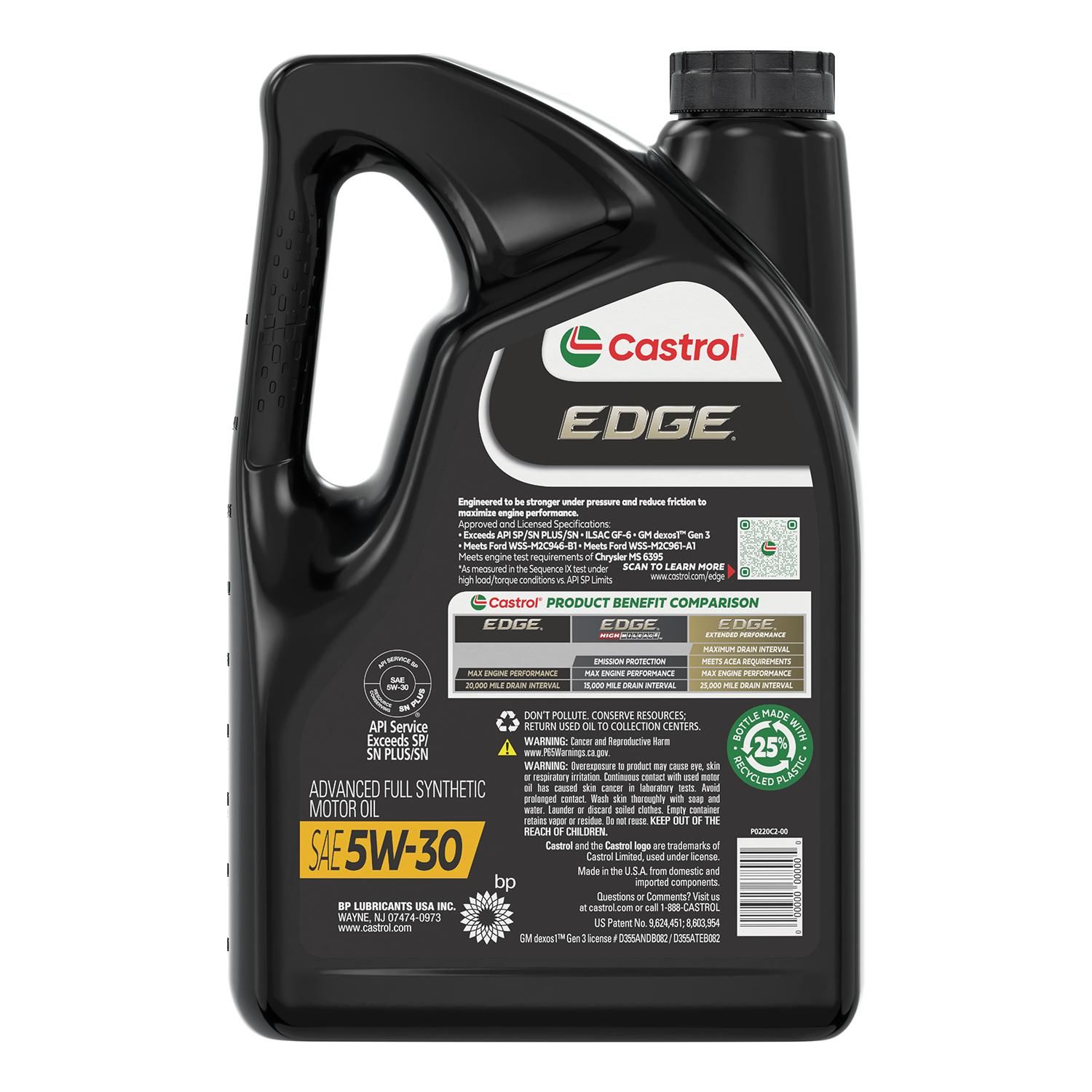 Castrol Full Synthetic Engine Oil 5W-30 5 Quart