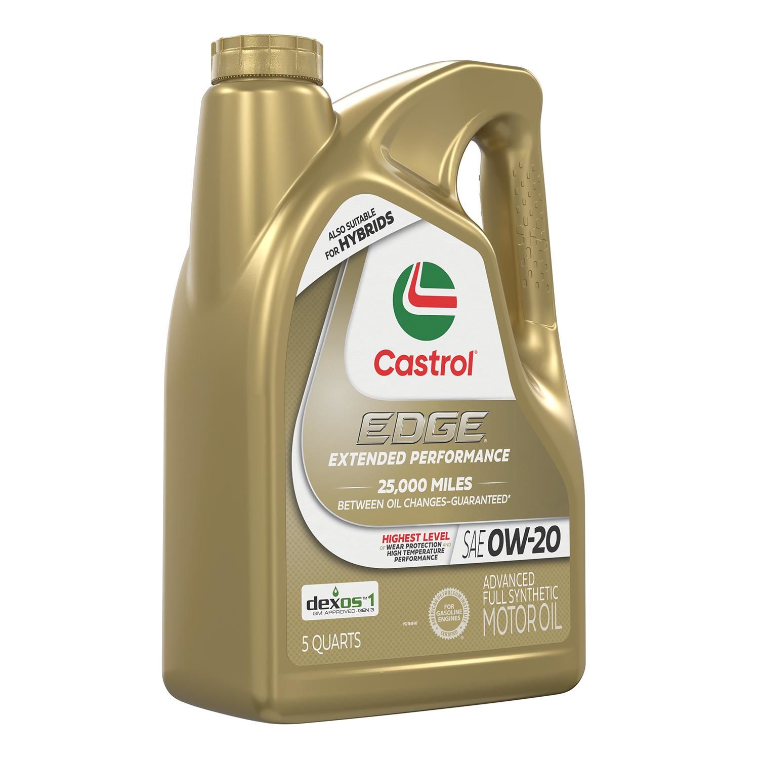 Castrol EDGE Extended Performance Full Synthetic Engine Oil 0W-20 5 Quart