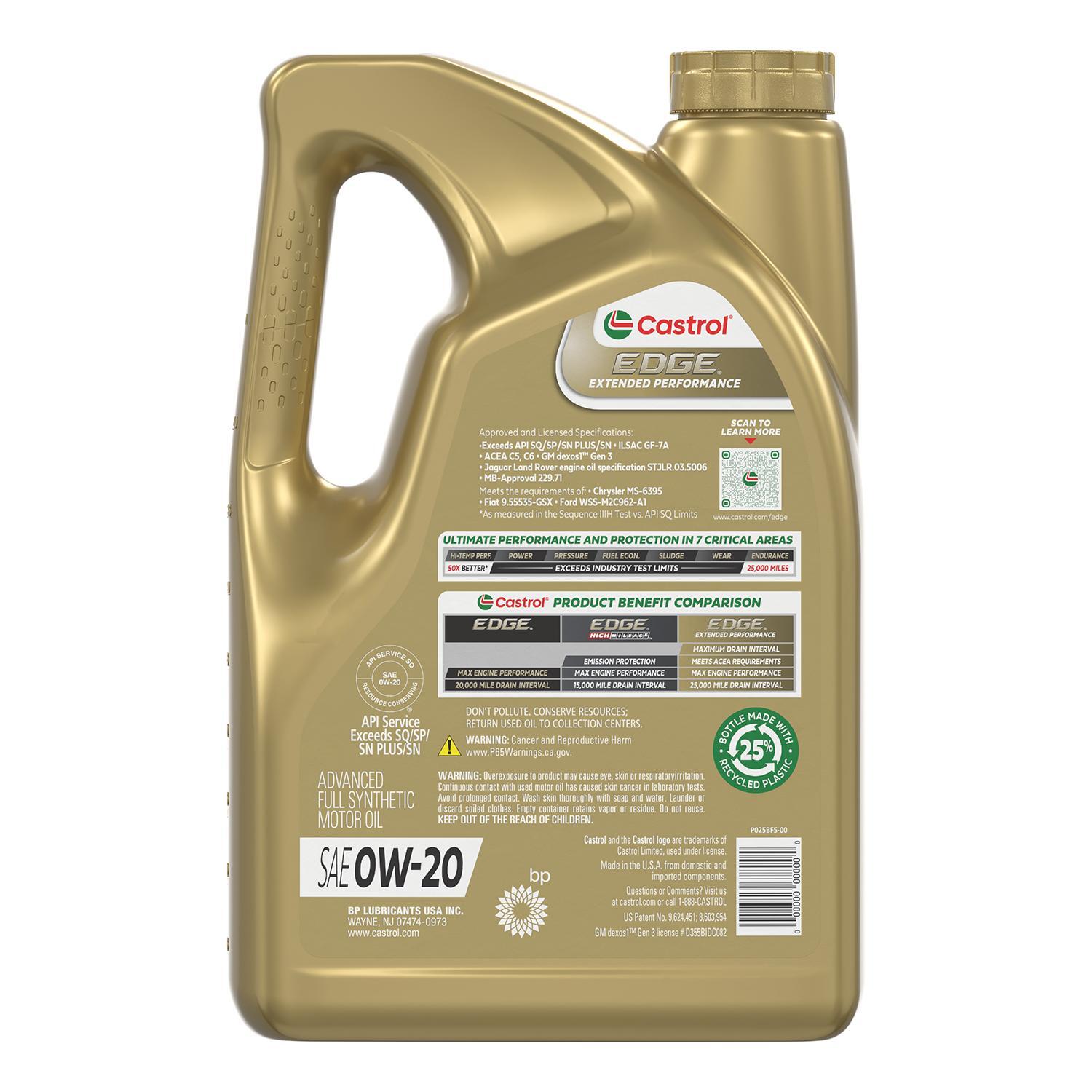 Castrol EDGE 0W-20　FE 8L Amazon.com: Castrol Edge High Mileage 0W-20 Advanced Full