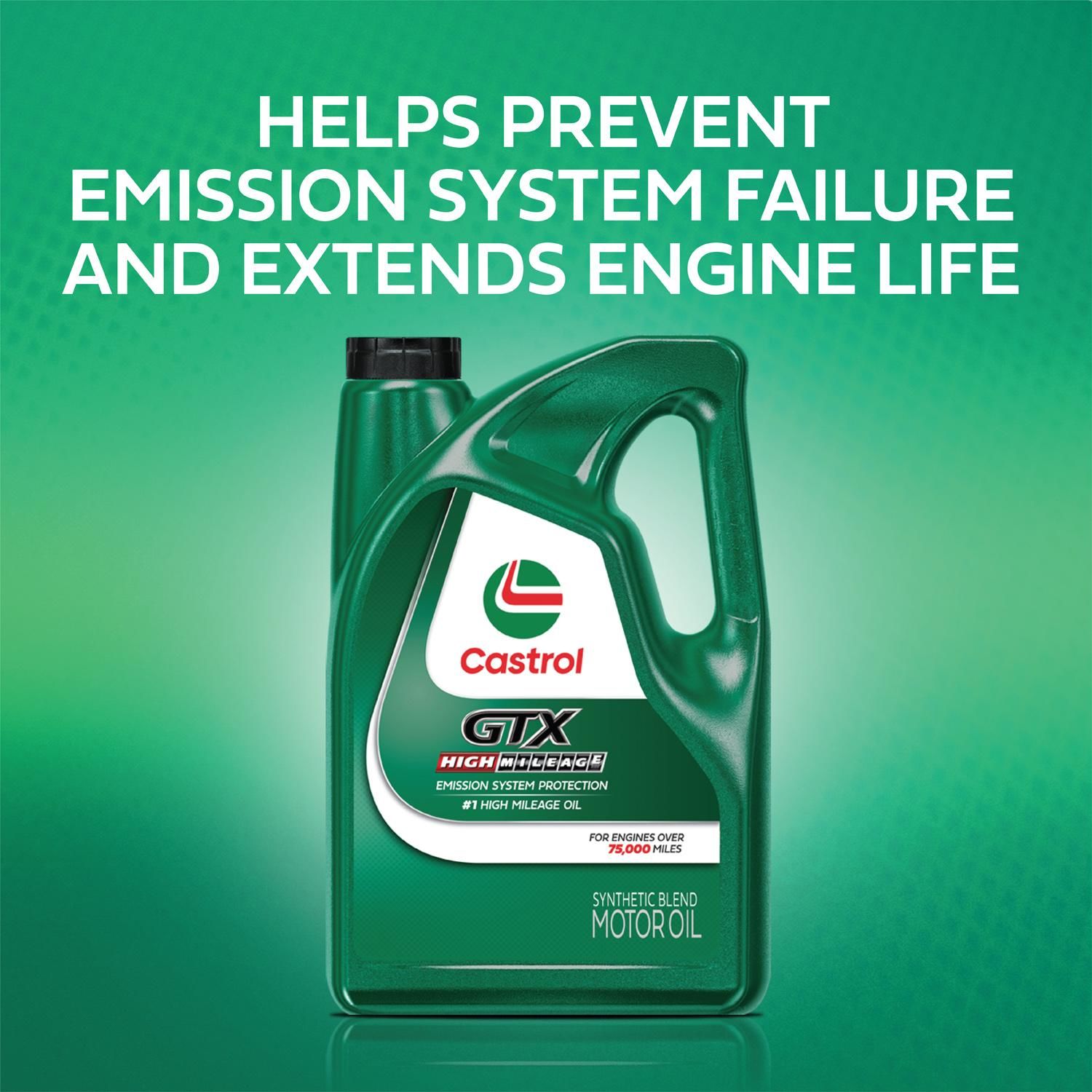 Castrol GTX High Mileage Synthetic Blend Engine Oil 5W-20 1