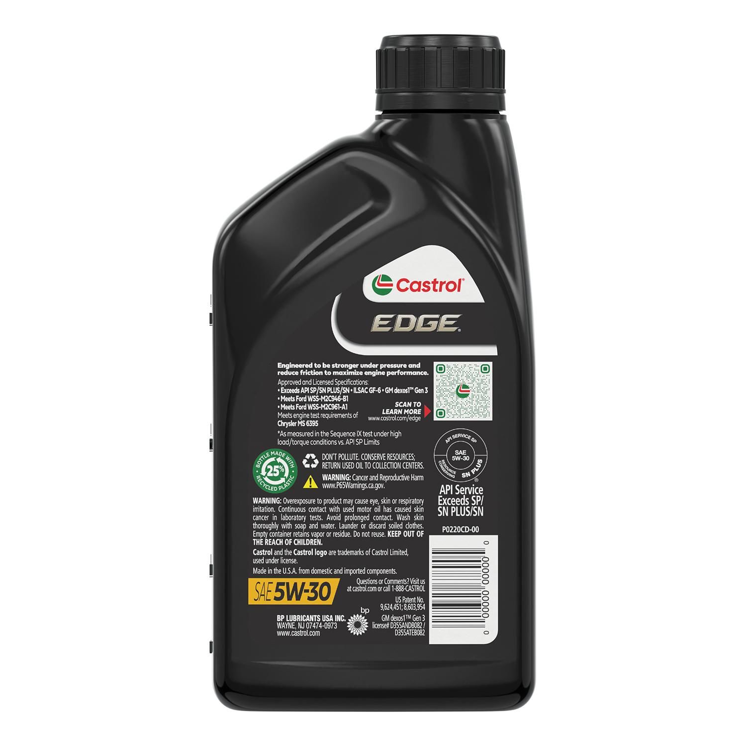 Castrol EDGE Standard Full Synthetic Engine Oil 5W-30 1 Quart