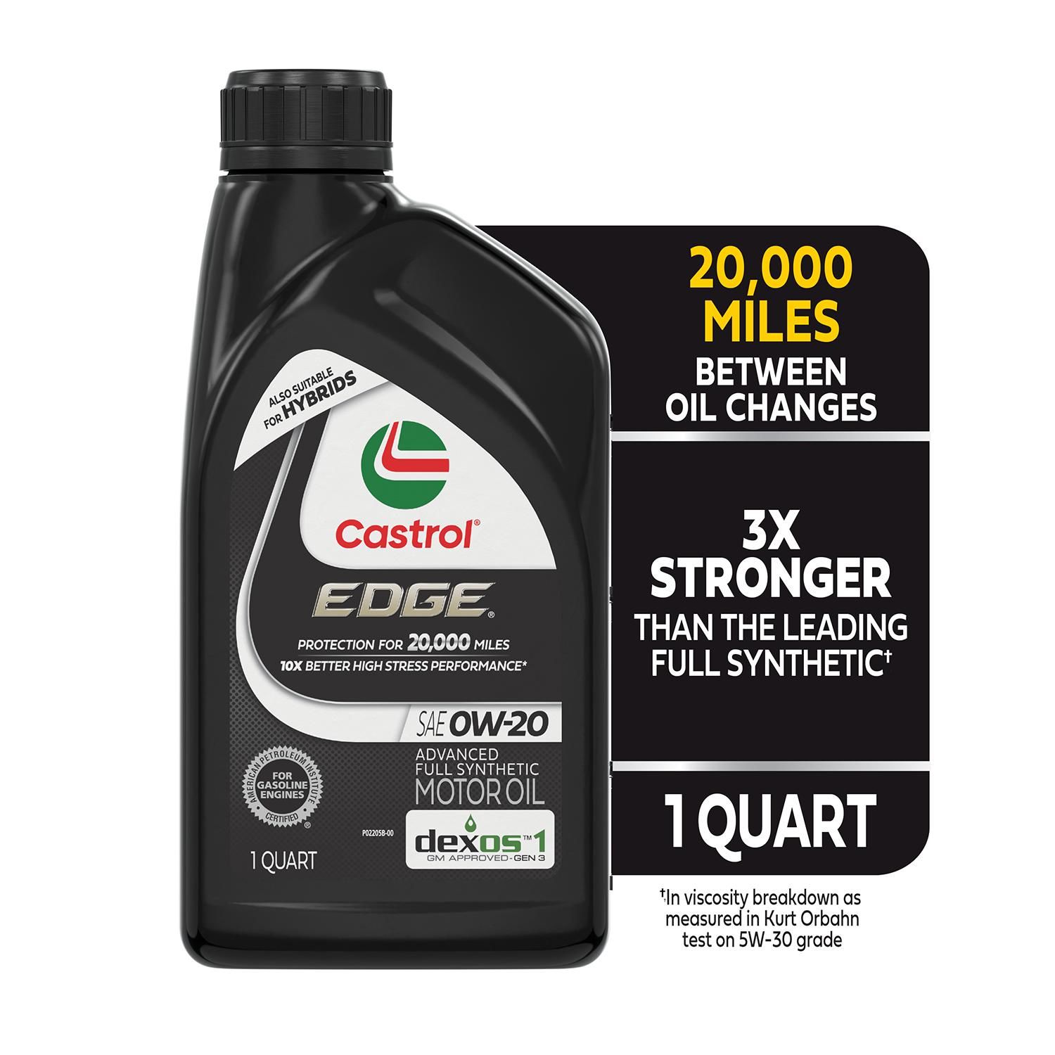 Castrol EDGE Standard Full Synthetic Engine Oil 0W-20 1 Quart