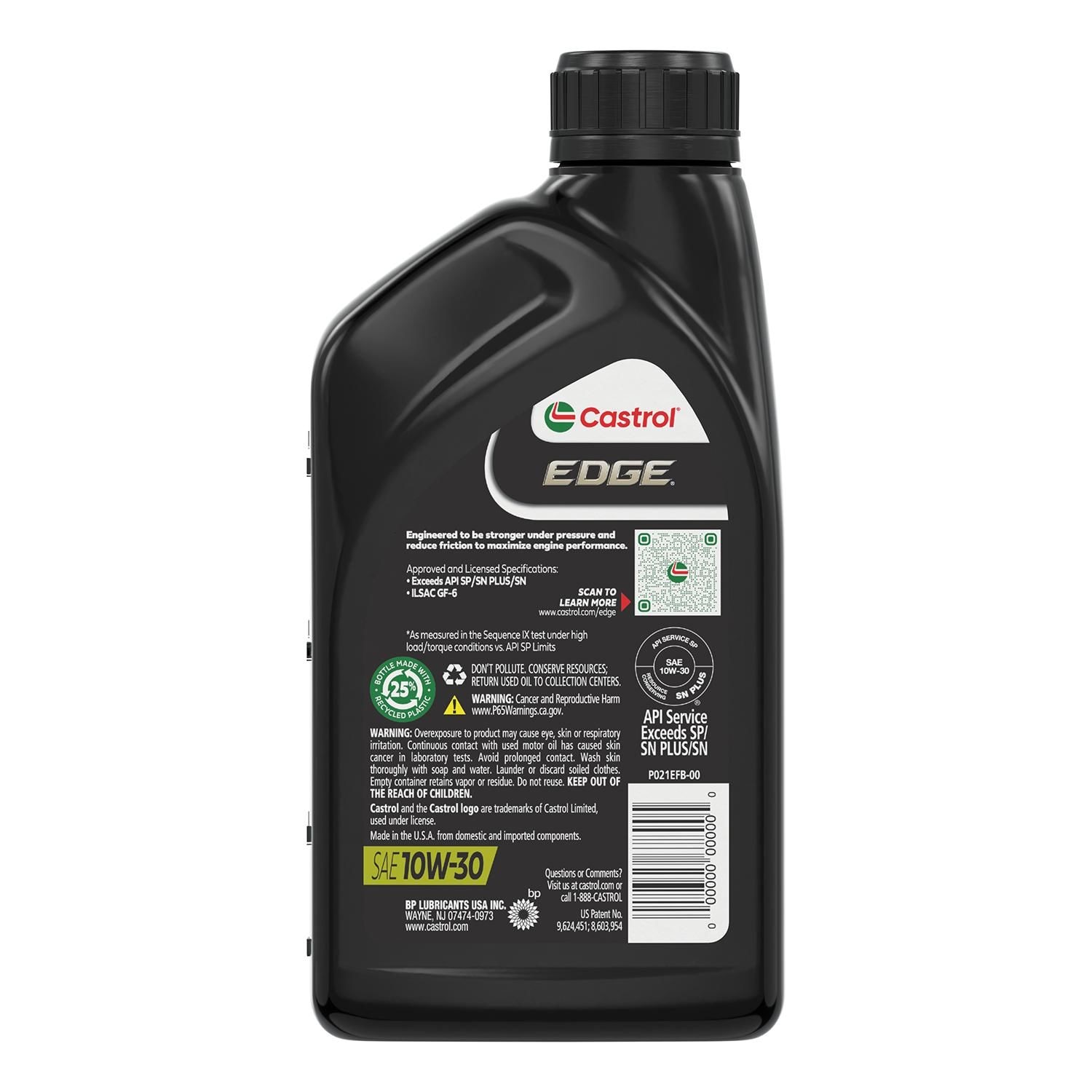 Castrol EDGE Full Synthetic Engine Oil 10W30 1 Quart