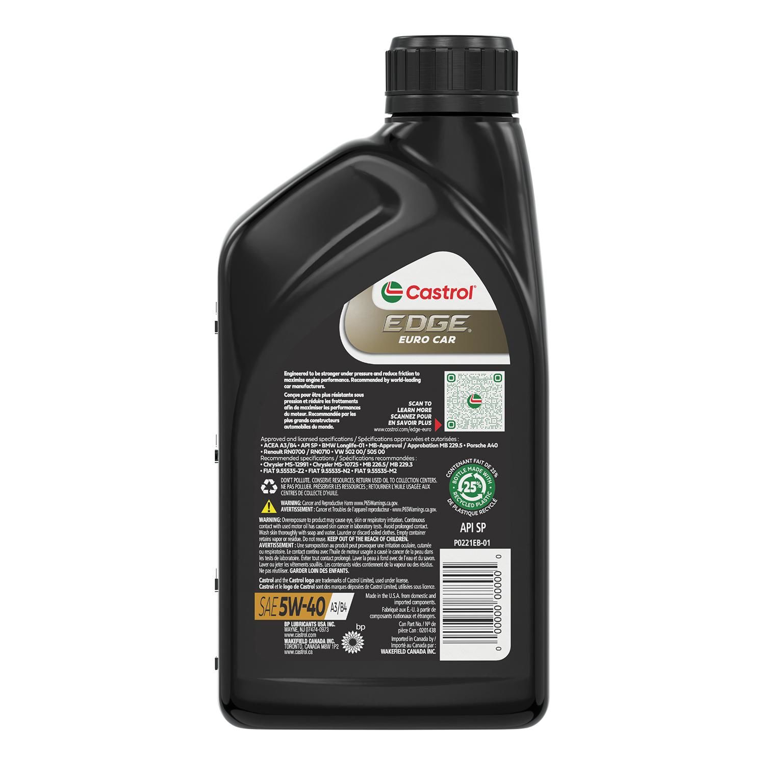 Huile Moteur Castrol Edge 5W40 5L – Bouchra Pieces Auto