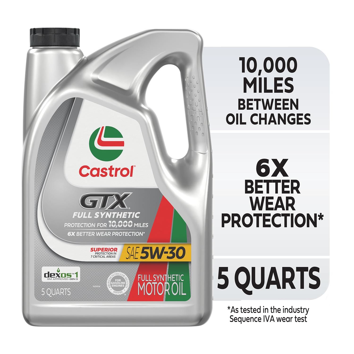 Castrol GTX Standard Full Synthetic Engine Oil 5W-30 5 Quart