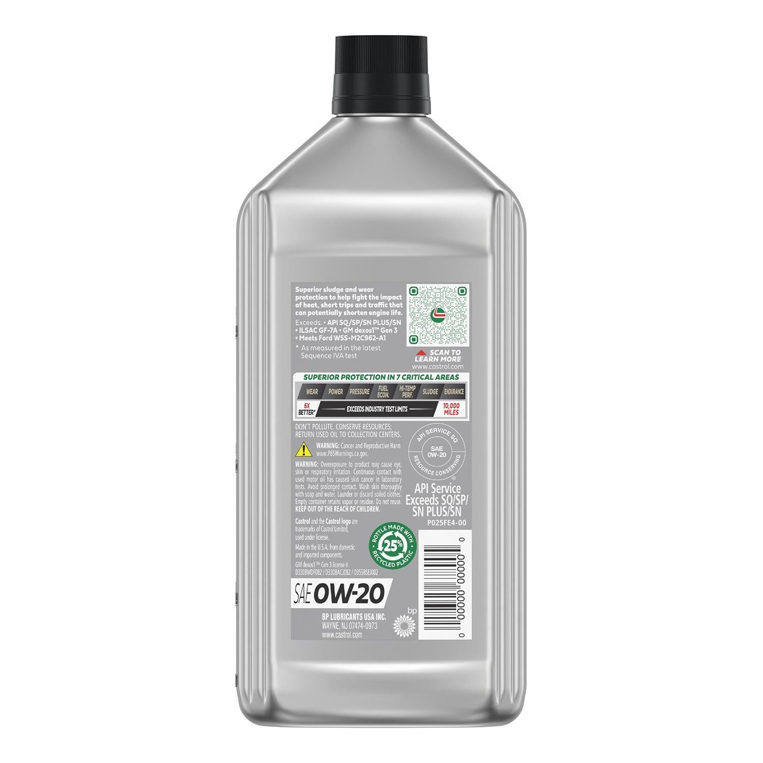 castle 合成油 0W-20 20L Buy Castrol GTX Full Synthetic 0W-20 Motor Oil, 5 qts from