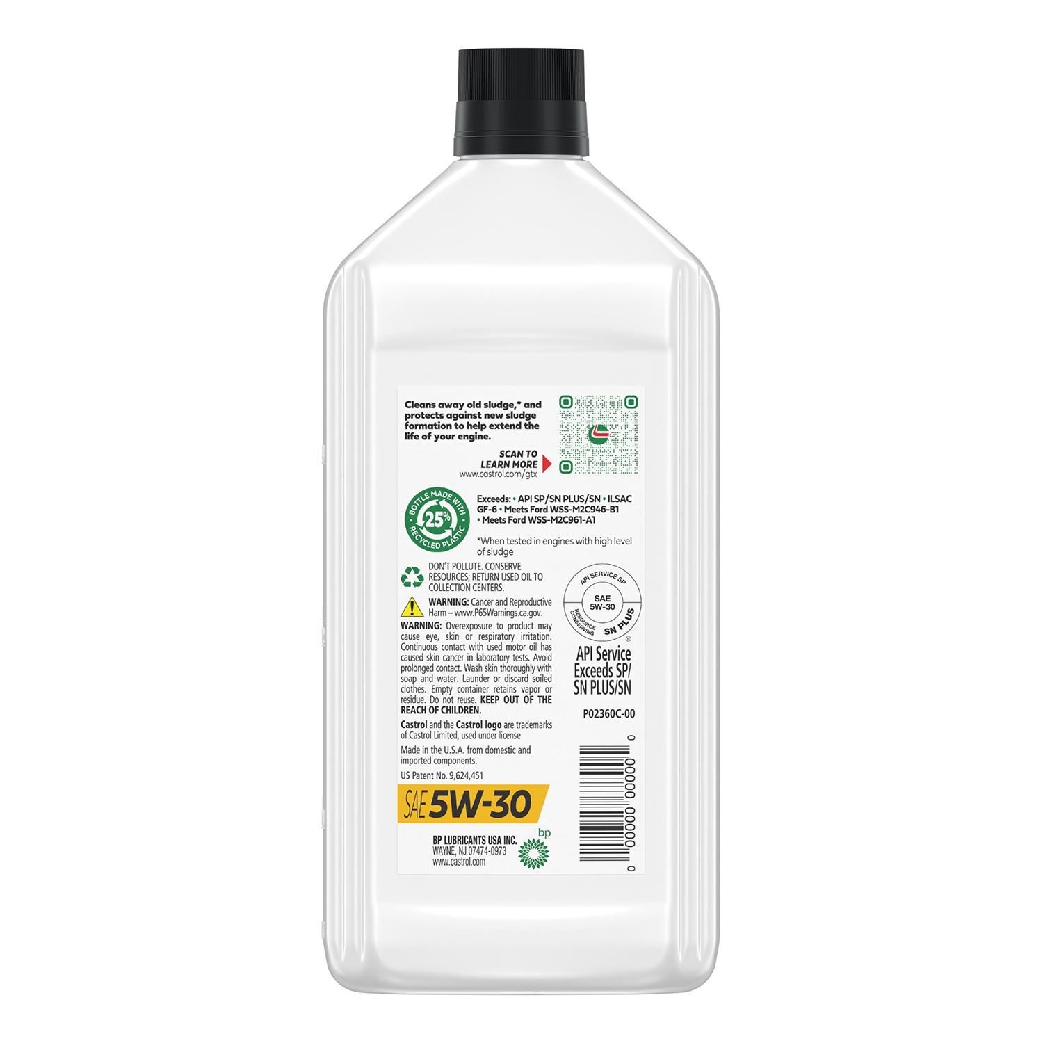 Castrol GTX Engine Oil Synthetic Blend 5W-30 1 Quart