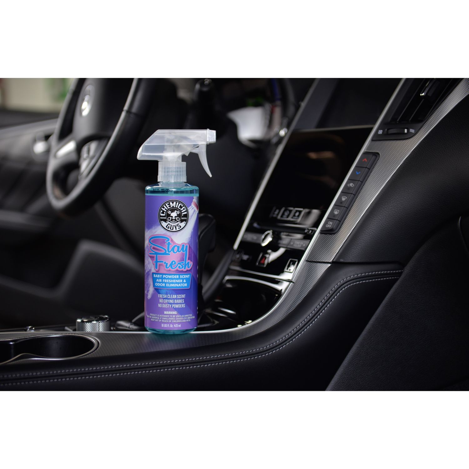 Chemical Guys Stay Fresh Baby Powder Scent Air Freshener Spray 4oz