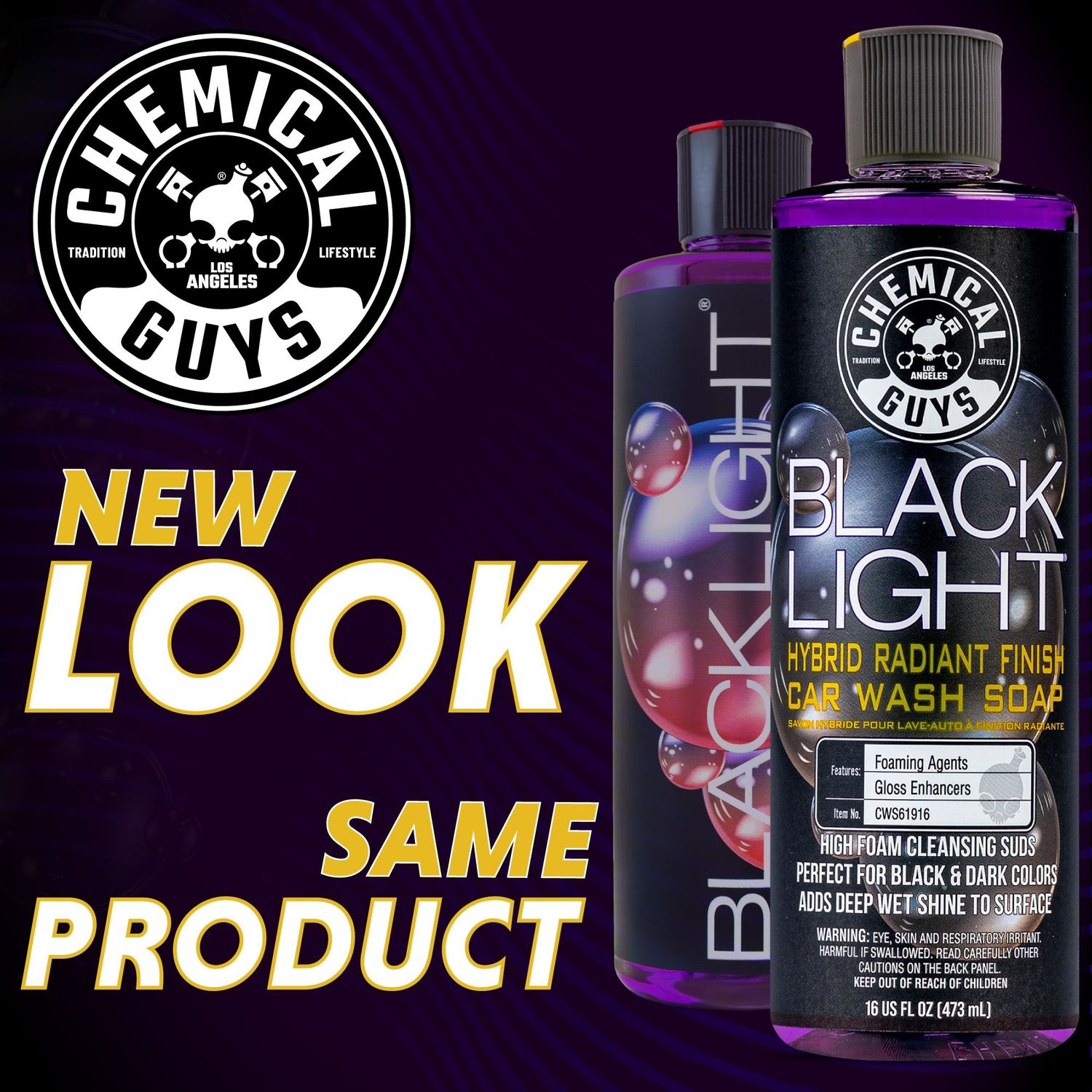 Chemical Guys Black Light Hybrid Radiant Finish Car Wash Liquid 16oz