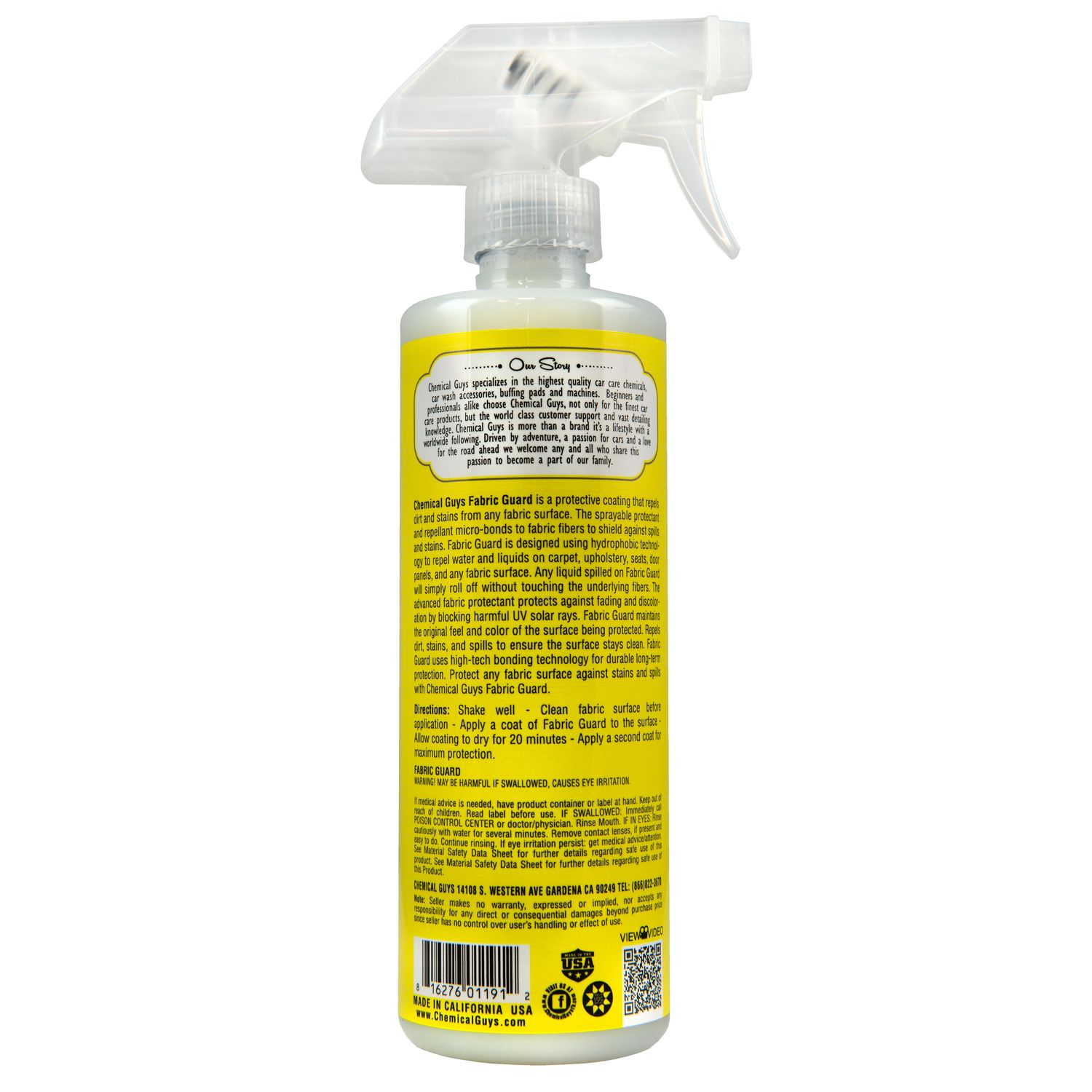 Chemical Guys Fabric Guard Water Repelling Treatment Spray 16oz