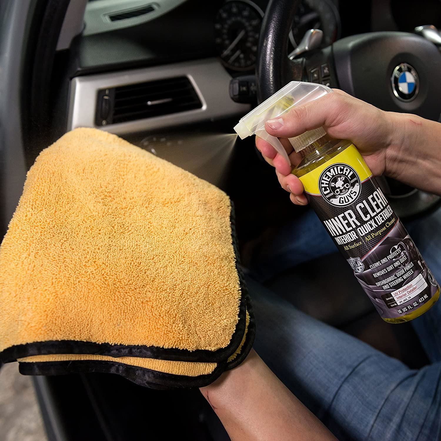  Chemical Guys SPI_663 InnerClean Interior Quick Detailer &  Protectant, Pineapple Scent (Works on Dashes, Door Panels, Arm Rests &  More), 1 Gal. with 16 oz. Spray Bottle (2 Item Bundle) : Automotive