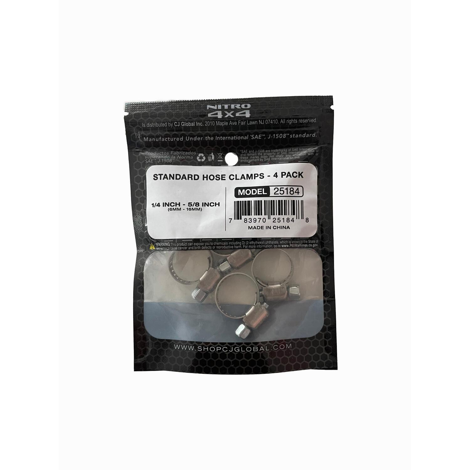 Nitro 4x4 1/4in to 5/8in Hose Clamp 4 Pack