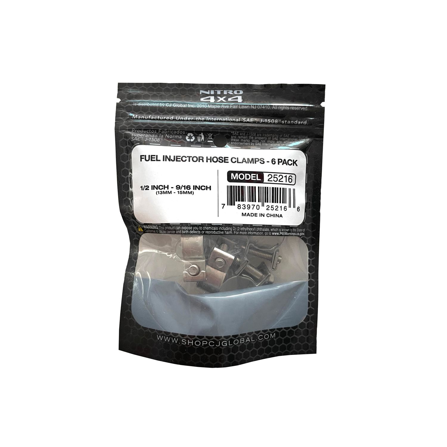 Nitro 4x4 1/2in to 9/16in W4 Fuel Injector Hose Clamp 6 Pack