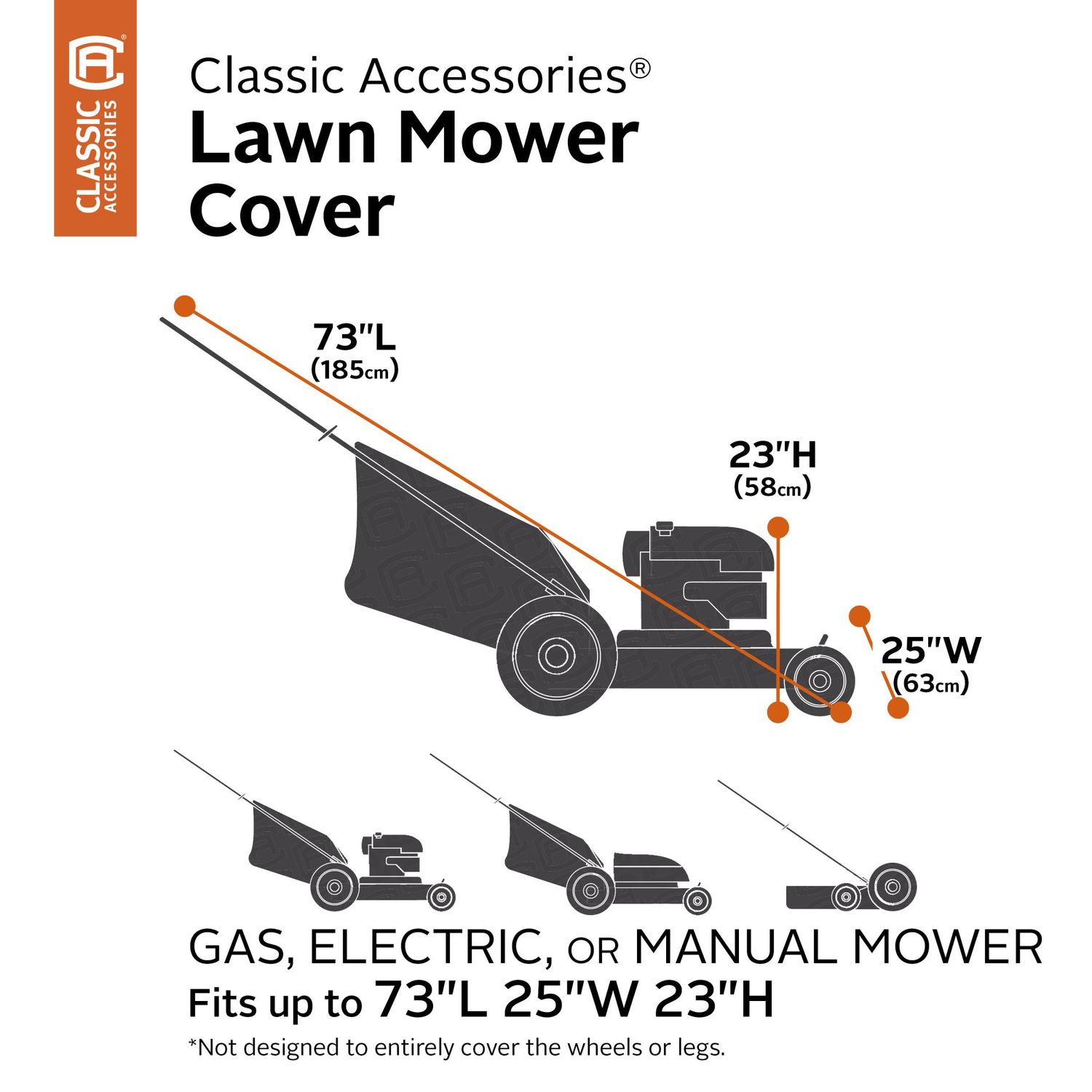 Classic Accessories Black Lawn Mower Cover