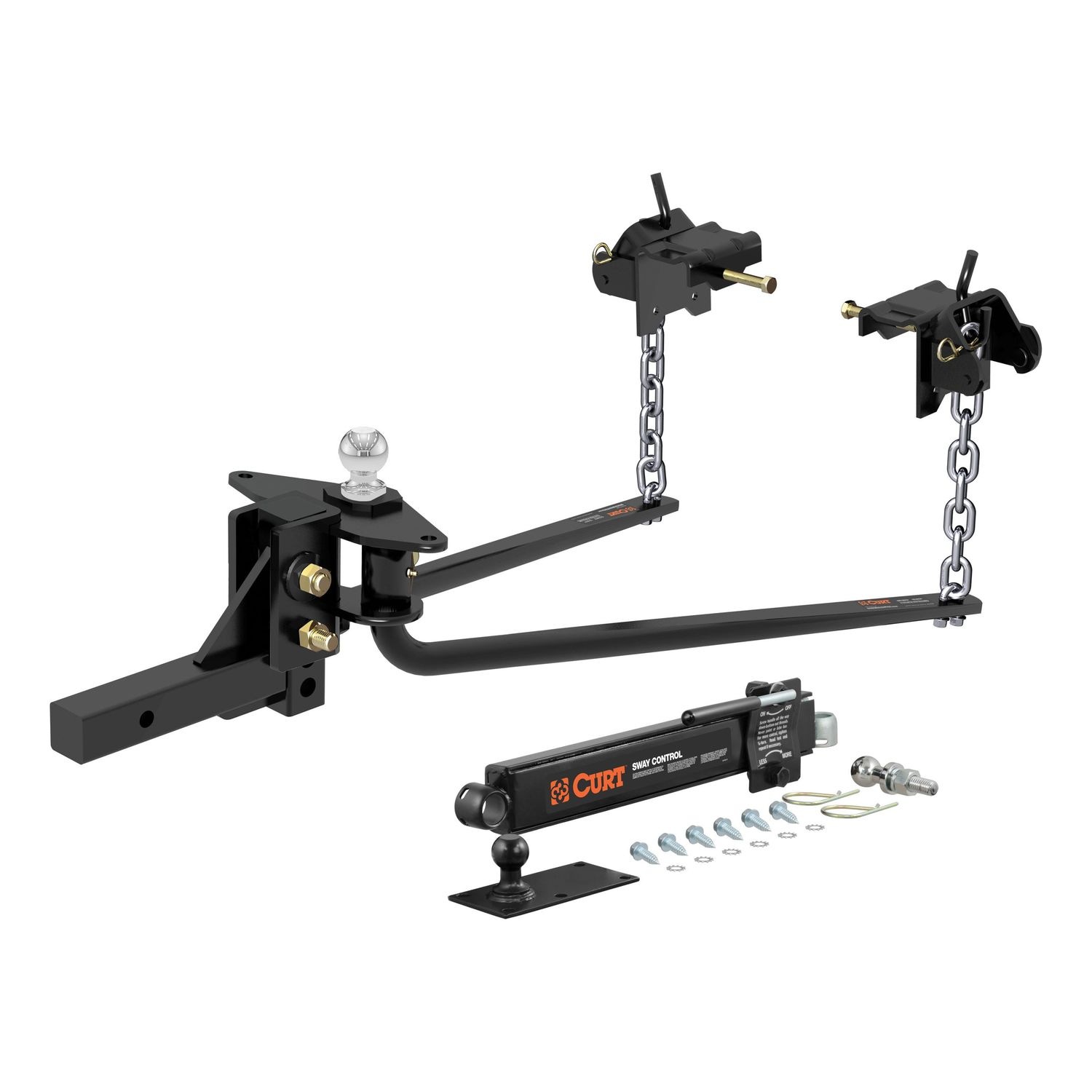 CURT 10,000 to 14,000lbs, 31 3/16in Bar MV Round Weight Distribution Hitch Kit