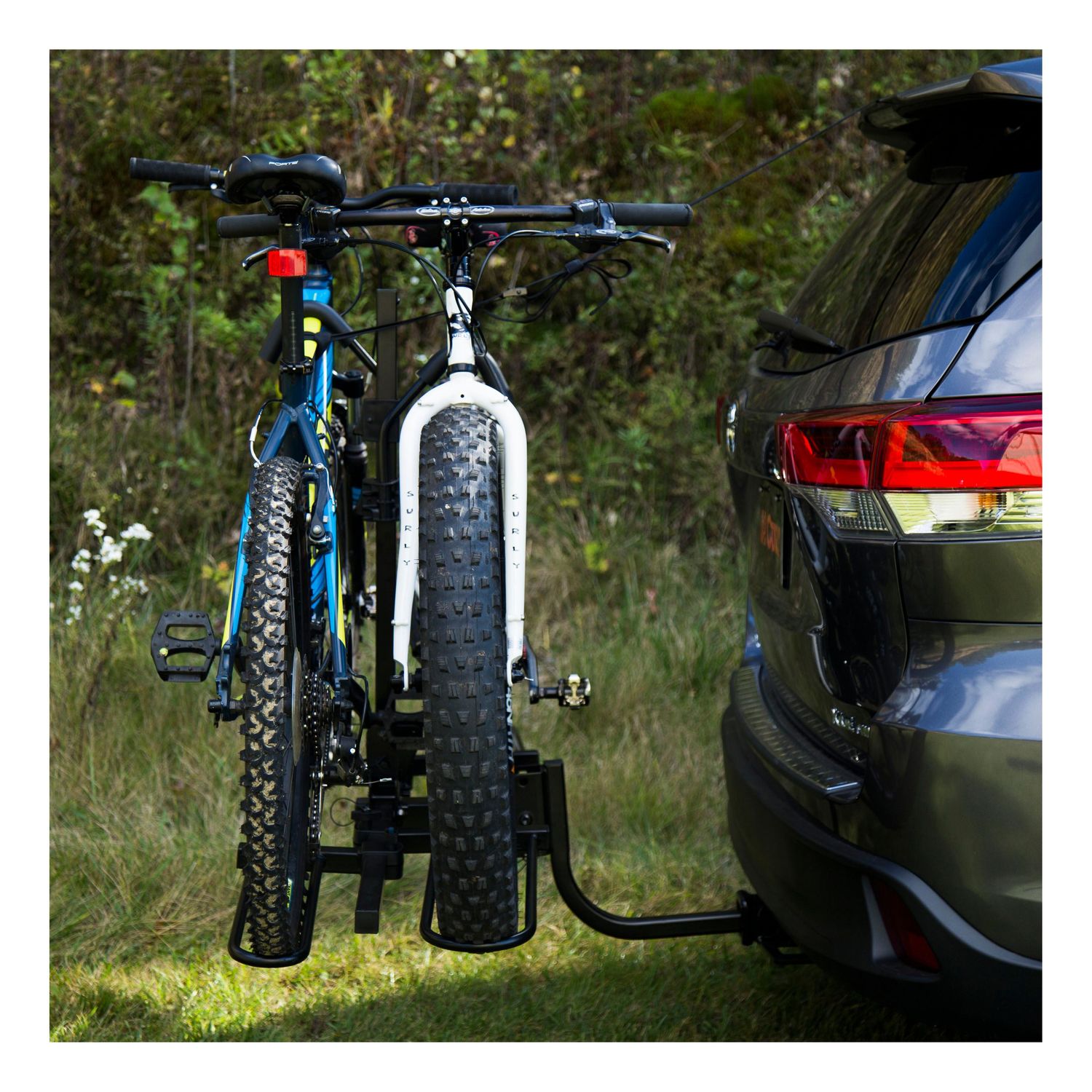 SportRack 3-Bike Lock & Tilt Hanging Hitch Mount Bike Rack, Fits 1