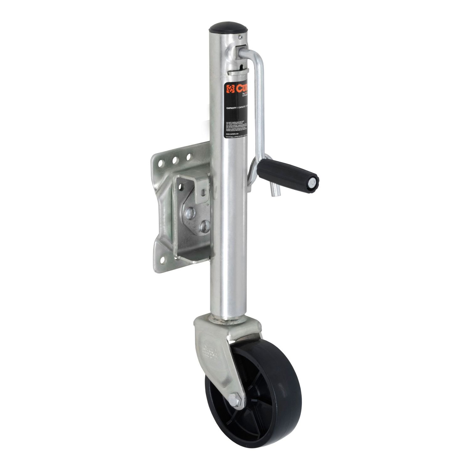 CURT 10in 1,200lbs Travel Marine Jack with 6in Wheel