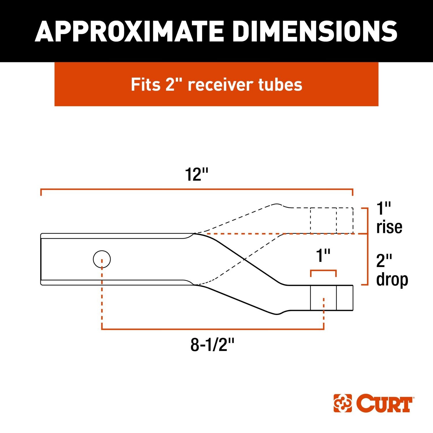 CURT Aluminum 2in Shank, 8,000lbs 2in Drop, 8 1/2in Long Ball Mount