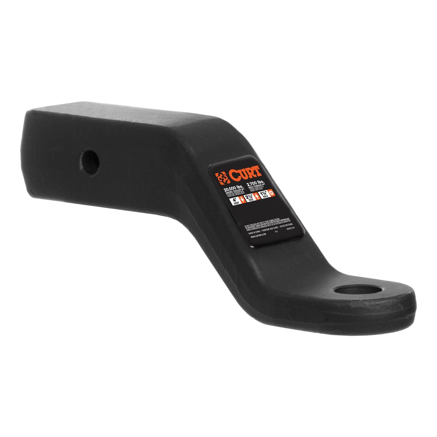 Curt 2 1/2in Shank, 20,000lbs, 4in Drop Commercial Duty Forged Ball Mount