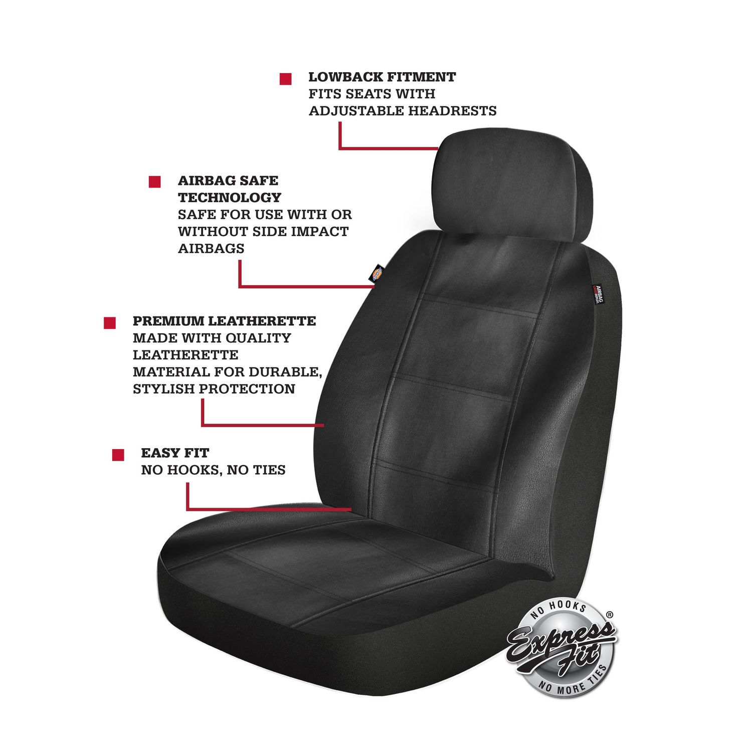 Dickies Black Deluxe Seat Cover 2 Piece