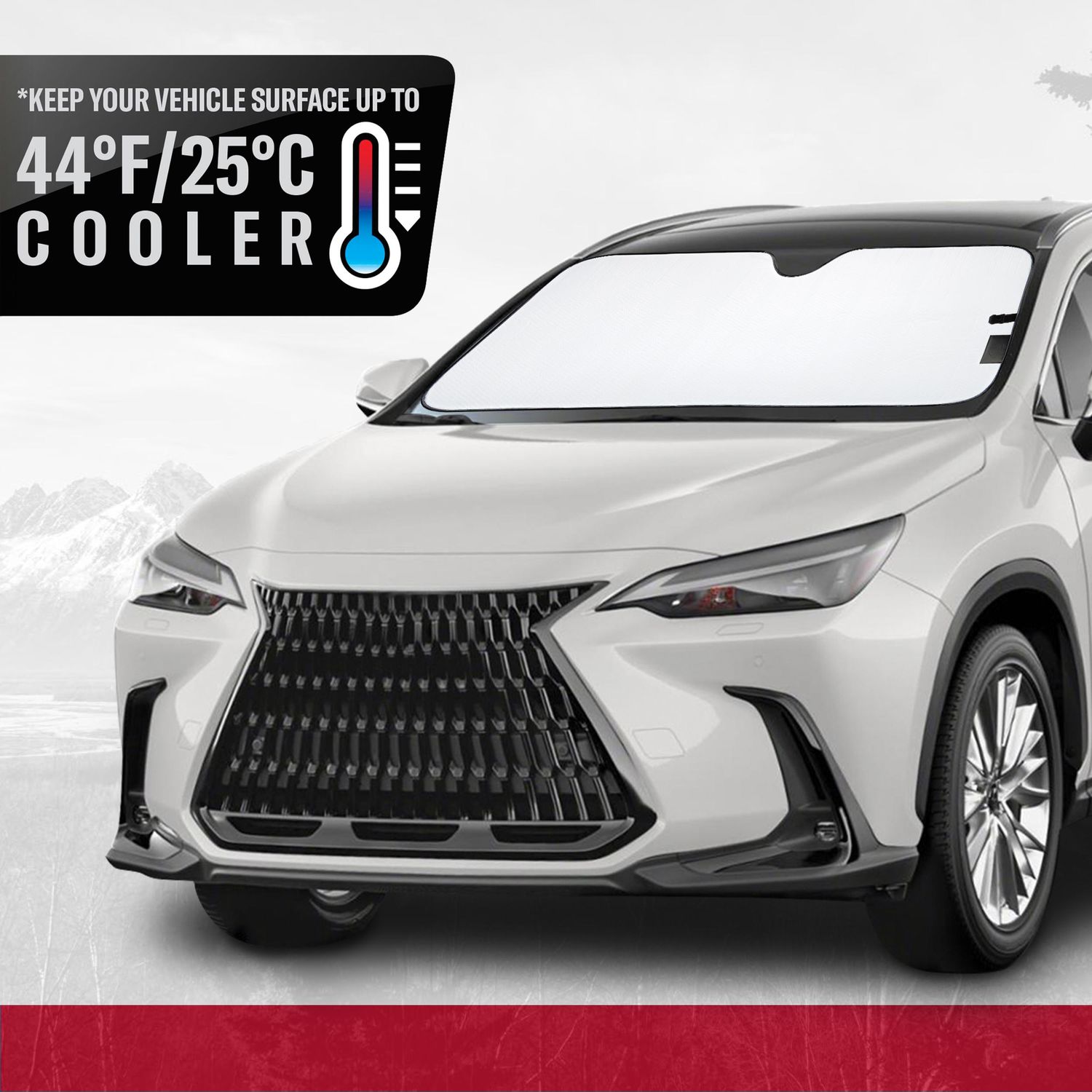 Dickies White Pearl Accordion Universal Fit Sunshade