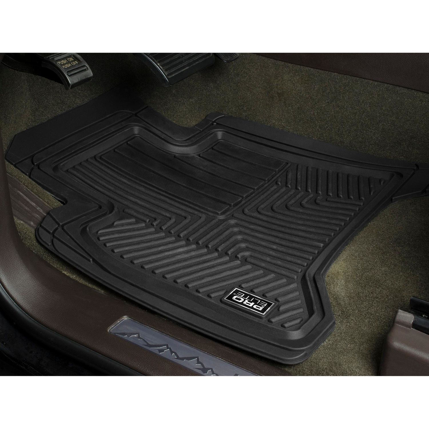 Black Trimmable Liners Heavy Duty Tall Channel Floor Mats - Universal