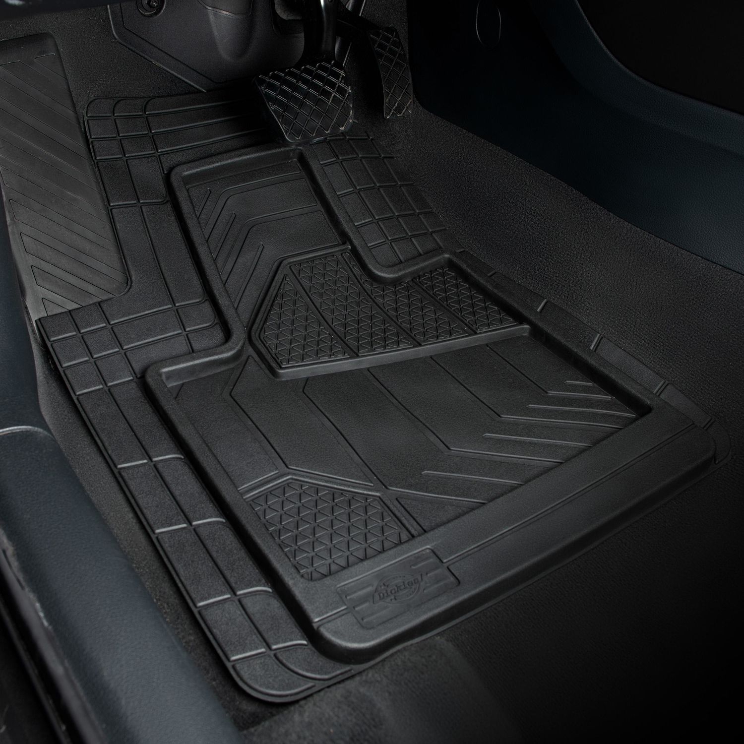 Black Trimmable Liners Heavy Duty Tall Channel Floor Mats - Universal