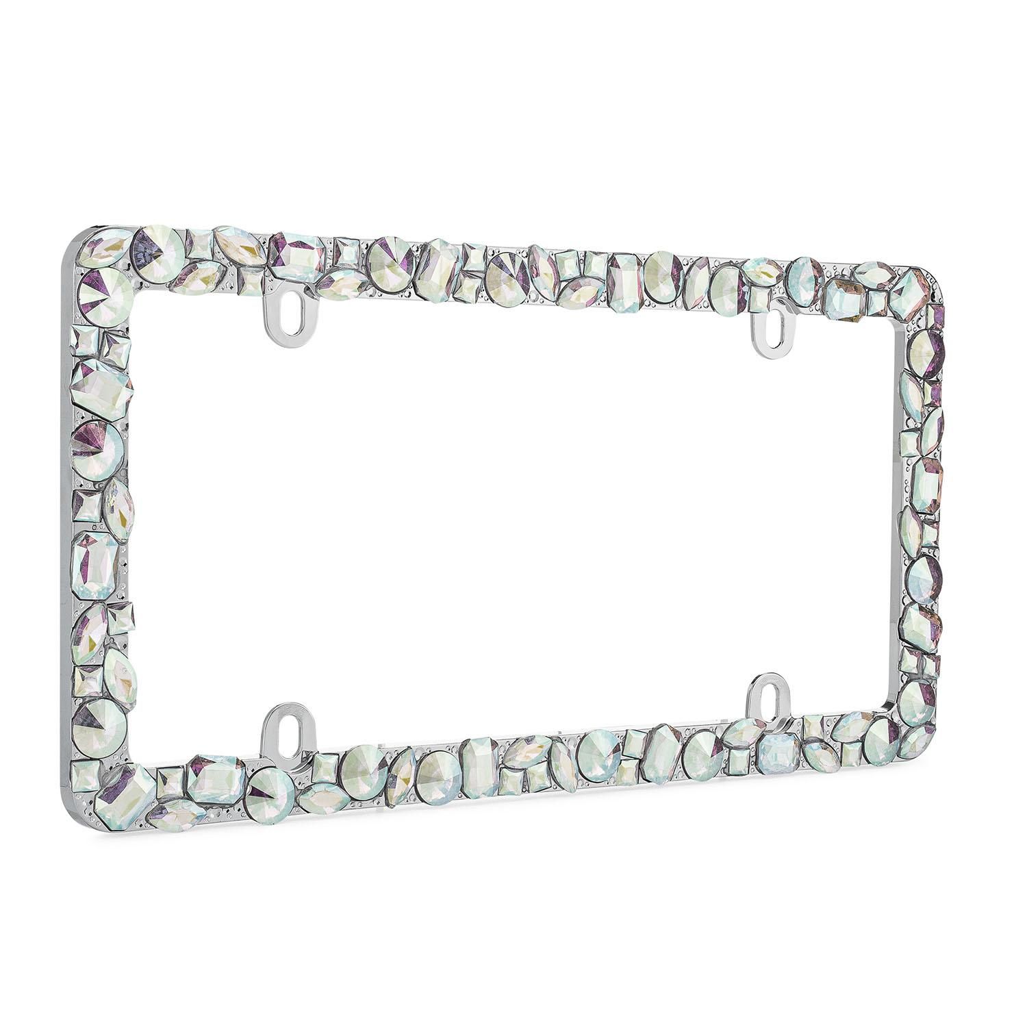 1pc Car Decoration Creative Personalized Silver Rhinestone Rearview Mirror