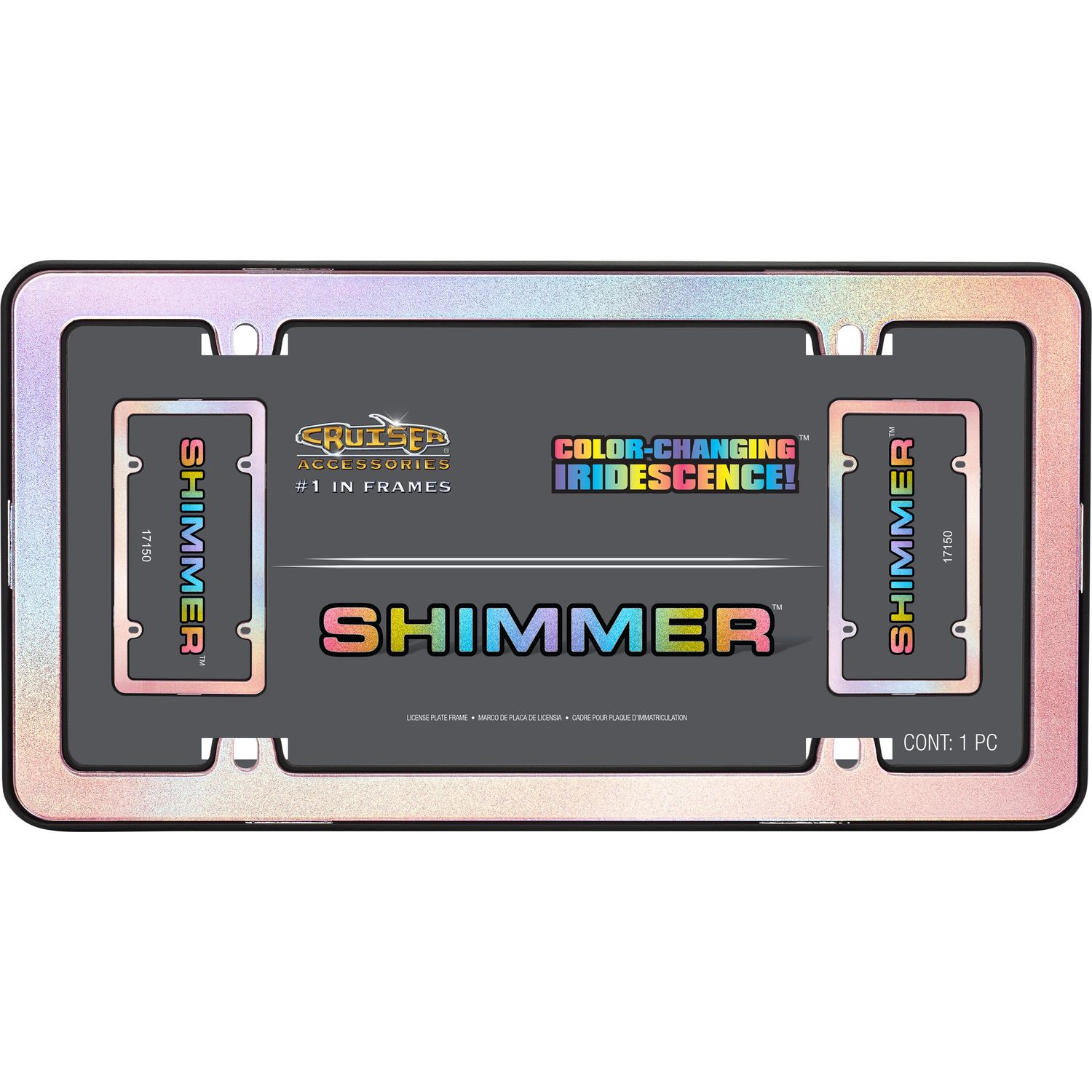 Cruiser Accessories Iridescent/Matte Black Shimmer License Plate Frame