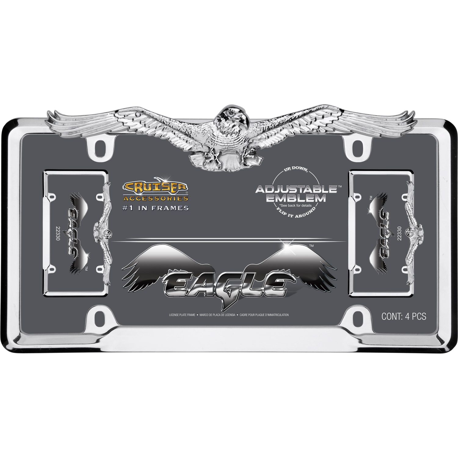 Cruiser Accessories Chrome Eagle License Plate Frame