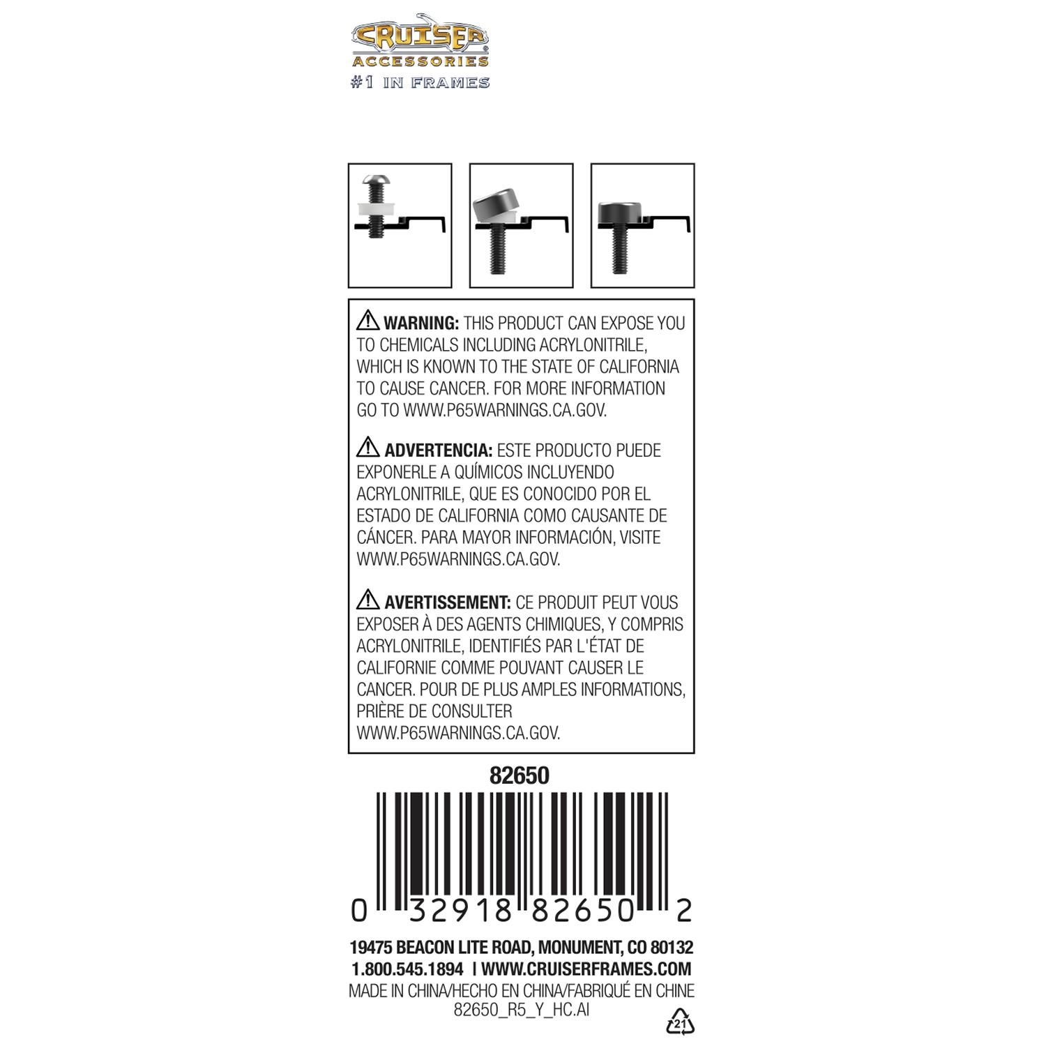 Cruiser Accessories Black Fastener Cap