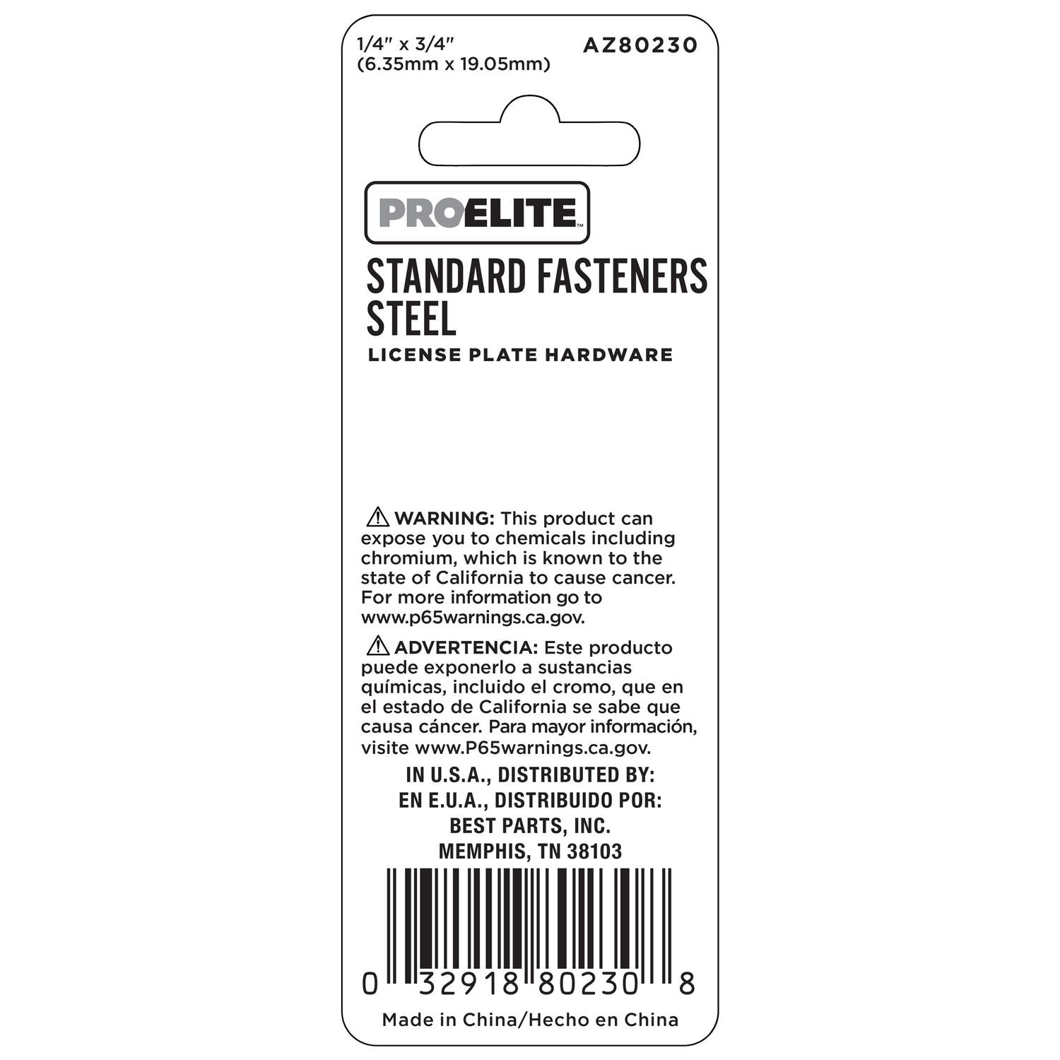 ProElite Steel License Plate Fasteners