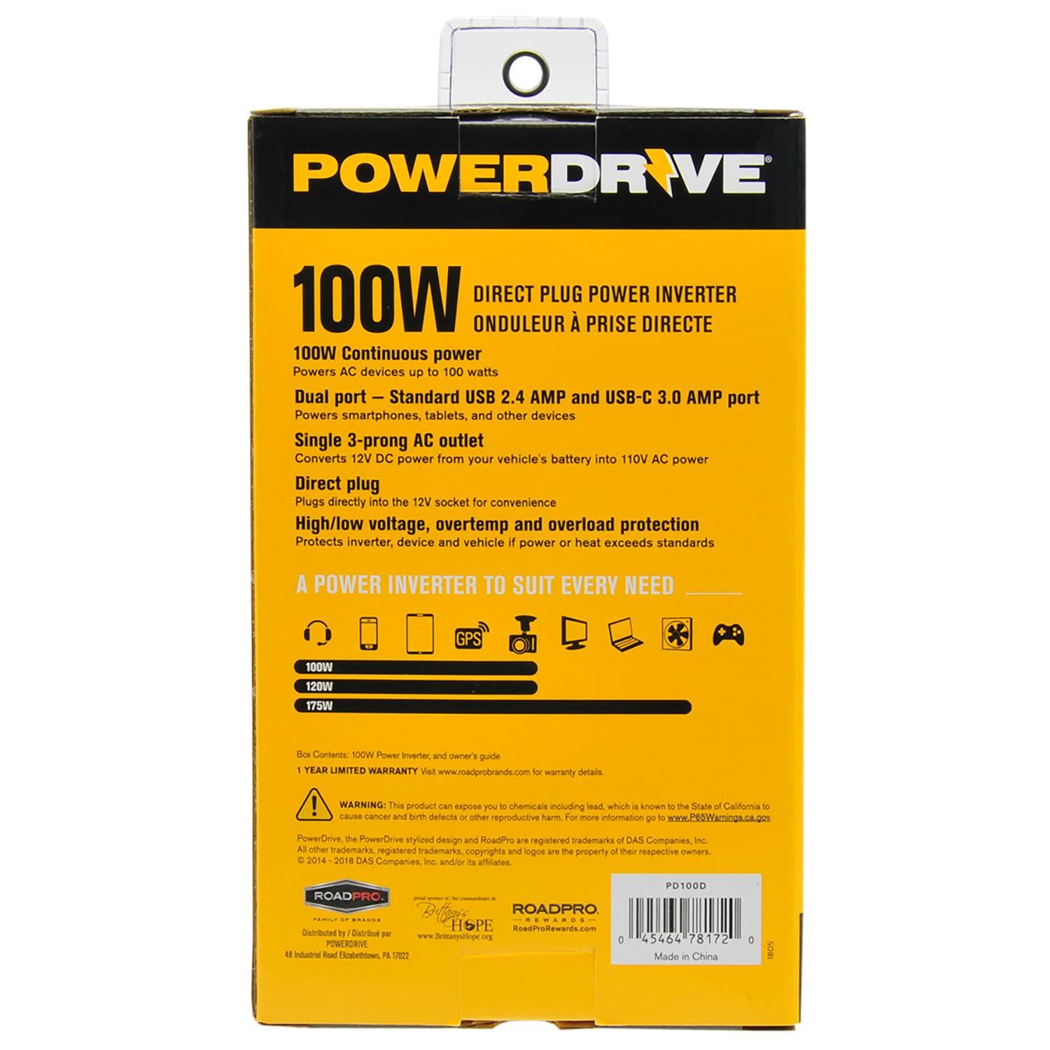 PowerDrive 100 Watt Direct Plug Inverter