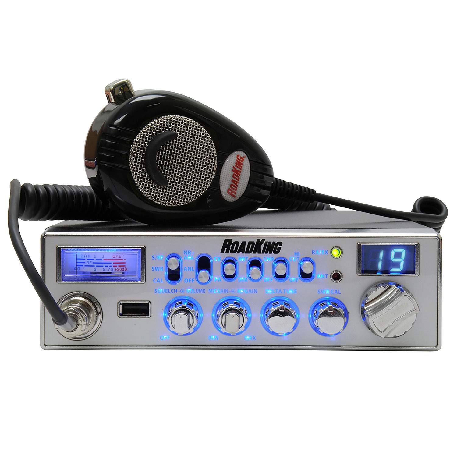 RoadKing 40 Channel CB Radio With USB Port And Rk56Nc Microphone
