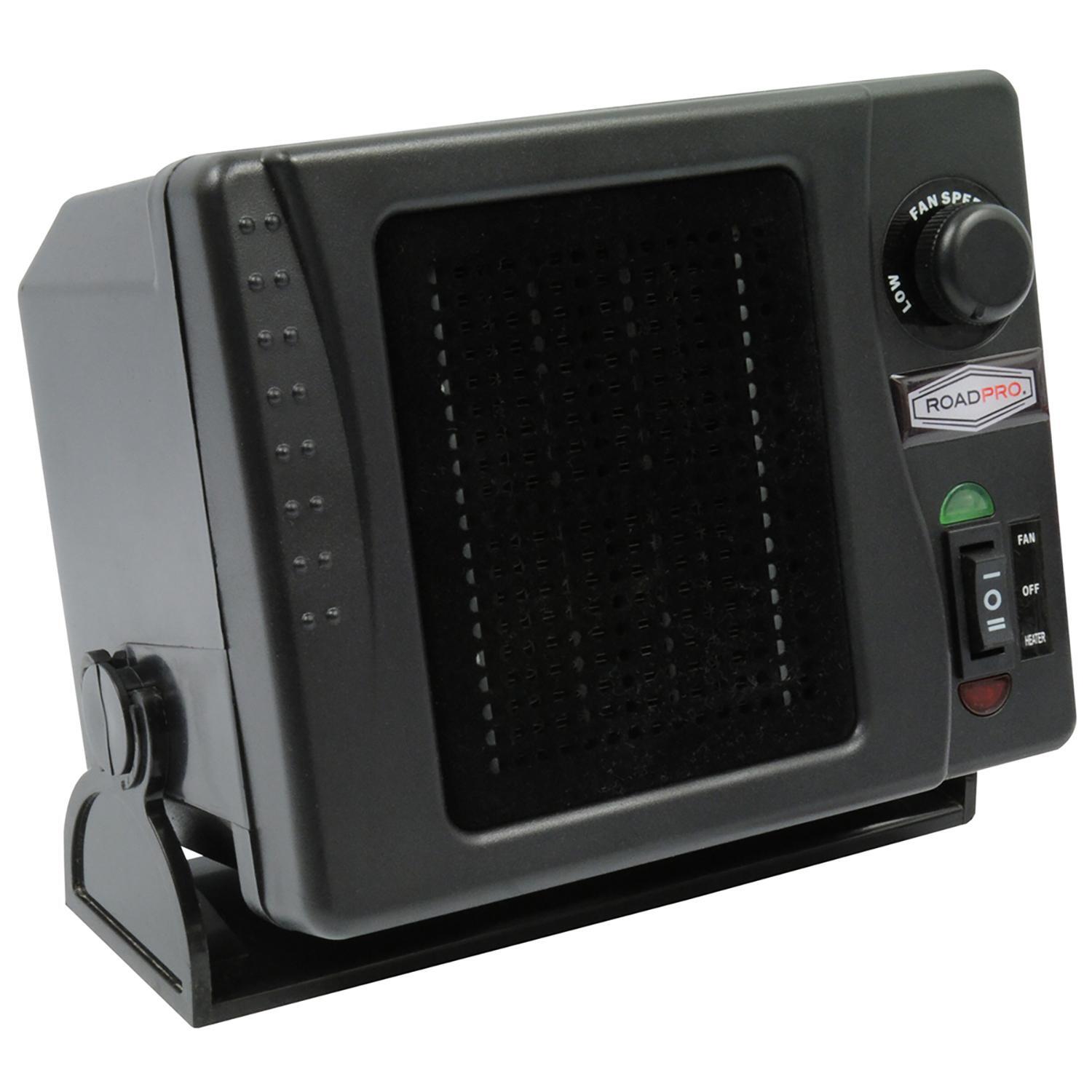 Road Pro 12 Volt Direct Kook Up Ceramic Heater Fan With Swivel Base