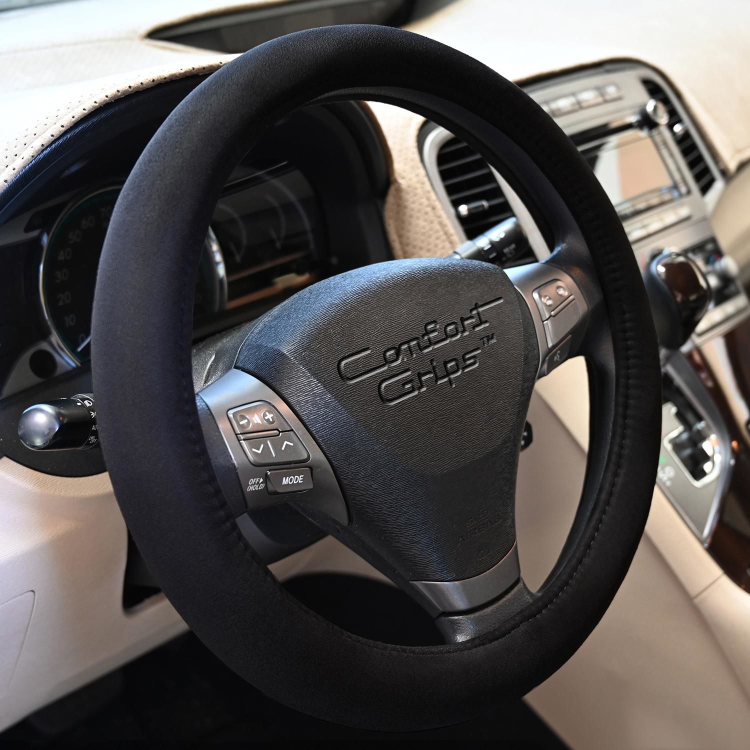 Dash Designs XL Black Ultra Plush Steering Wheel Cover