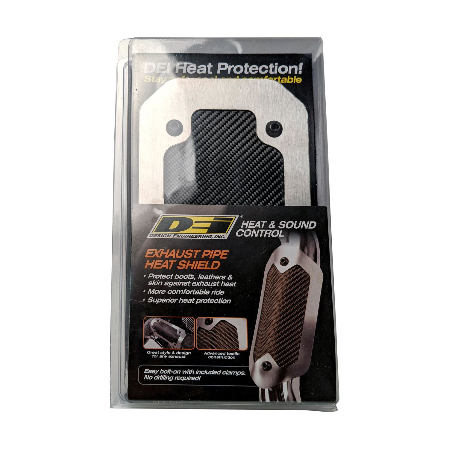 DEI Powersport Flexible Heat Shield -4in x 8in - Brushed / Onyx 010902