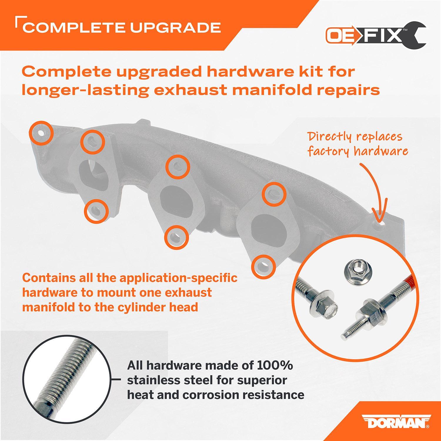 Exhaust Manifold | 674-496 | Exhaust Manifold Kit - Includes Required Gaskets And Hardware | Dorman Products