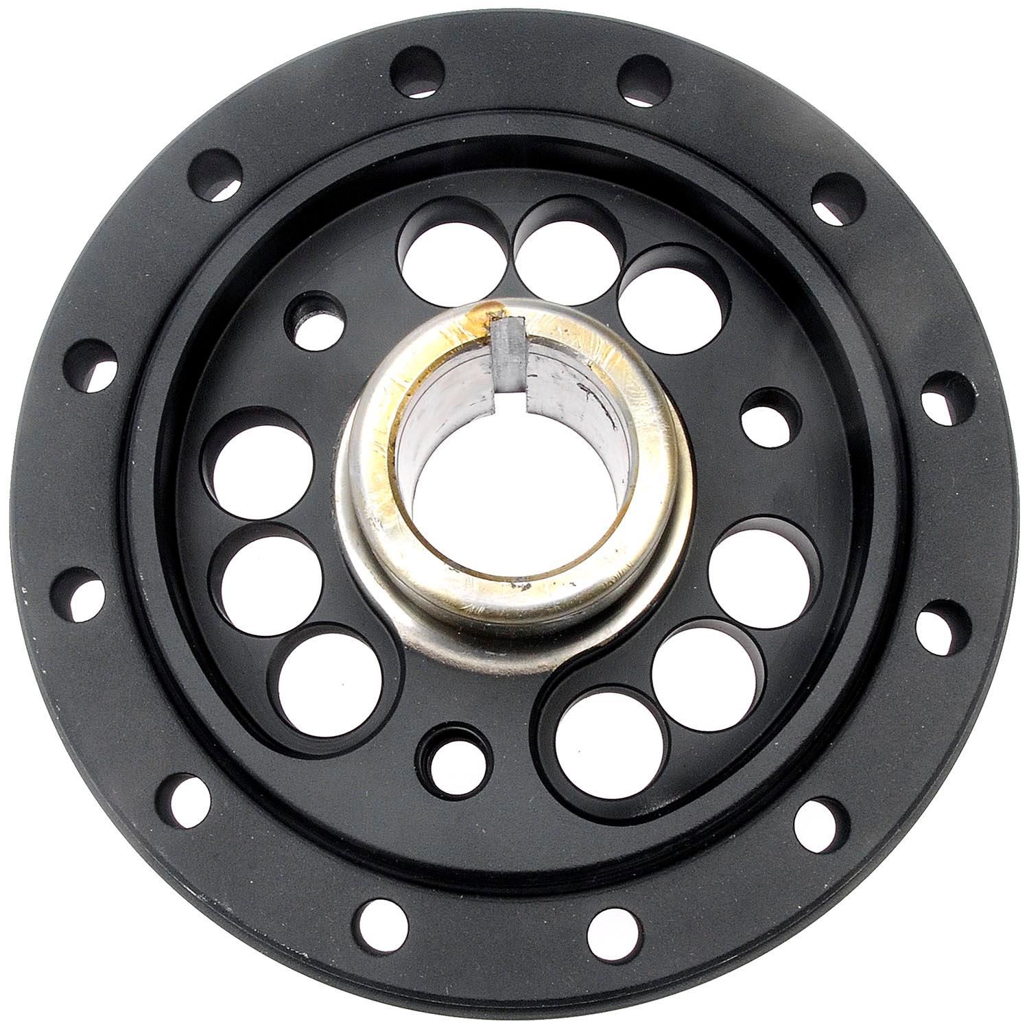 Dorman Harmonic Balancer 594-817 - Harmonic Balancer Assembly - Crankshaft Damper - Crankshaft Pulley - Crankshaft Dampener - Harmonic Dampener - Engine Harmonic Balancer - This direct replacement harmonic balancer features a stress-resistant rubber bond to properly absorb engine vibration. Stringent standards help ensure excellent tensile and impact strength for greater durability. - Chevrolet 1996-93, GMC 1995-93