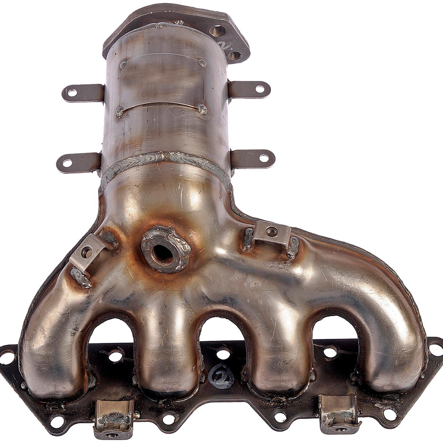 Dorman Exhaust Manifold 673-848 - Manifold Converter - CARB Compliant - Exhaust Manifold - Catalytic Converter - This catalytic converter with integrated exhaust manifold - a.k.a. manifold converter - is precision-engineered to match the original equipment on specific vehicle years, makes and models for a reliable replacement. - Mitsubishi Lancer 2004-02