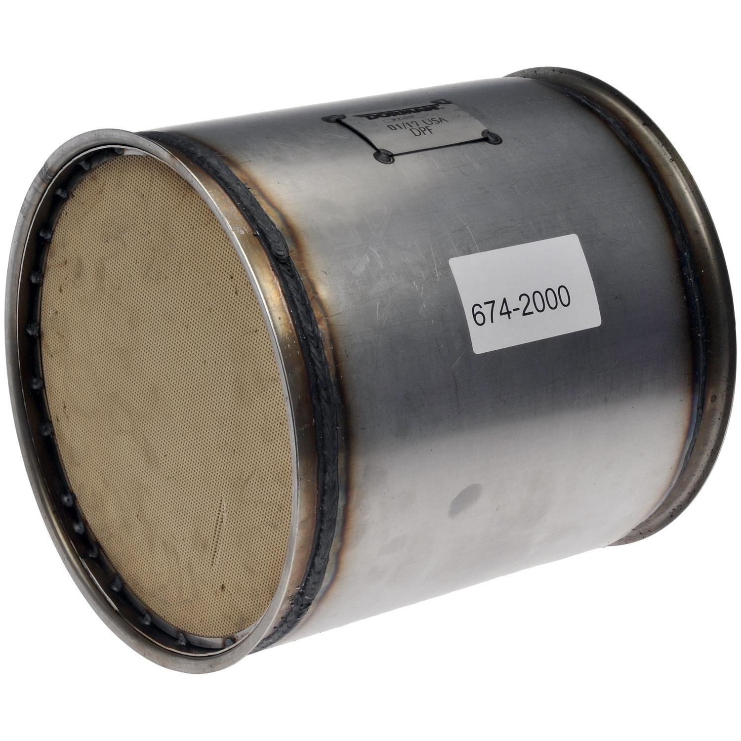 DORMAN 13" Heavy Duty Diesel Particulate Filter for Freightliner - Dorman Diesel Particulate Filter 674-2000 - Dpf Hd - HD DPF - Not CARB Compliant - DPF - This diesel particulate filter (DPF) is designed to match the fit and function of the original filter on specified vehicles, and is engineered for durability and reliable performance. - 2016, 2014-07 - HD DPF - Not CARB Compliant