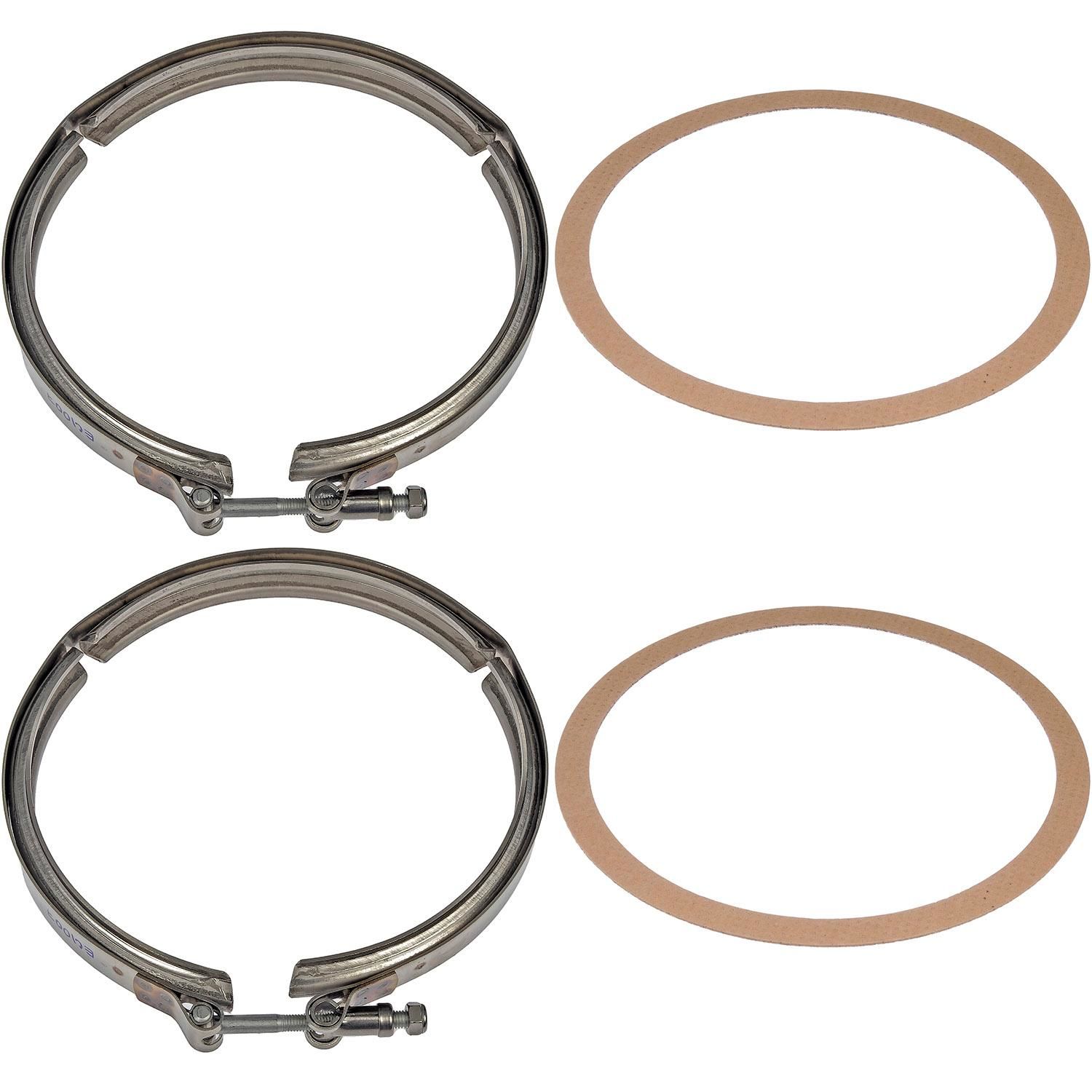 Dorman Diesel Particulate Filter 674-9065 - Gasket Clamp Kit - Diesel Particulate Filter Gasket And Clamp Kit - DPF Hardware Kit - This replacement DPF hardware kit matches the fit and function of the original equipment clamps and gaskets. Manufactured from quality materials for a long service life, it has undergone industry standard testing to ensure reliable performance. - General Motors 2012-07, Navistar 2017-07, Rev 2014-11, Roadmaster Rail 2014-12