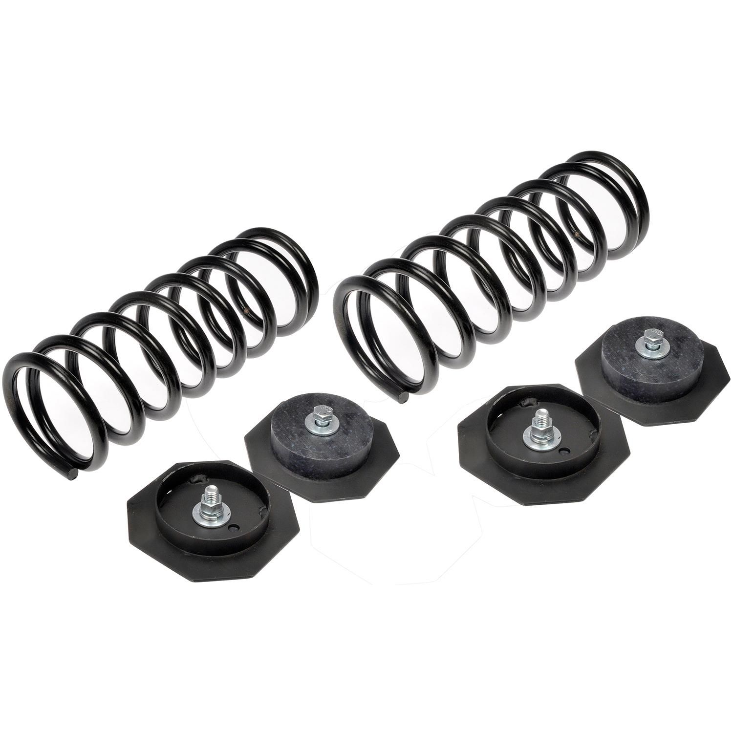 Air Suspn Delete Kit - Air Suspension Conversion Kit - Air Suspension Removal Kit - Airbag to Coil Spring Kit - Airbag to Coil Spring Conversion Kit - Air Suspension Delete Kit - Delete Kit, Air Suspension - Conversion Kit, Airbag to Coil Spring - Ride sagging? Don't want to pay to repair the original air suspension? Convert to a high-quality conventional suspension with this air spring to coil spring conversion kit. Corrosion-resistant steel springs maintain a smooth ride without the cost. - Land Rover Discovery 2004-98 - Dorman Air Spring to Coil Spring Kit 949-545