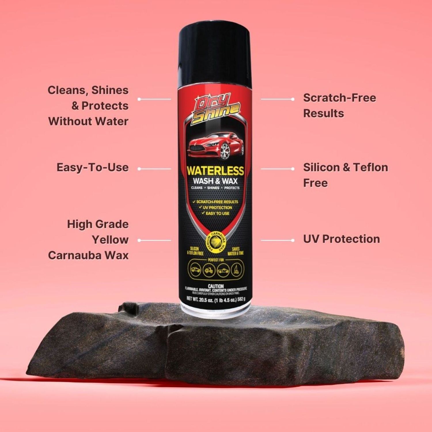 Dry Shine Waterless Wash And Wax 20.5oz 2 Piece