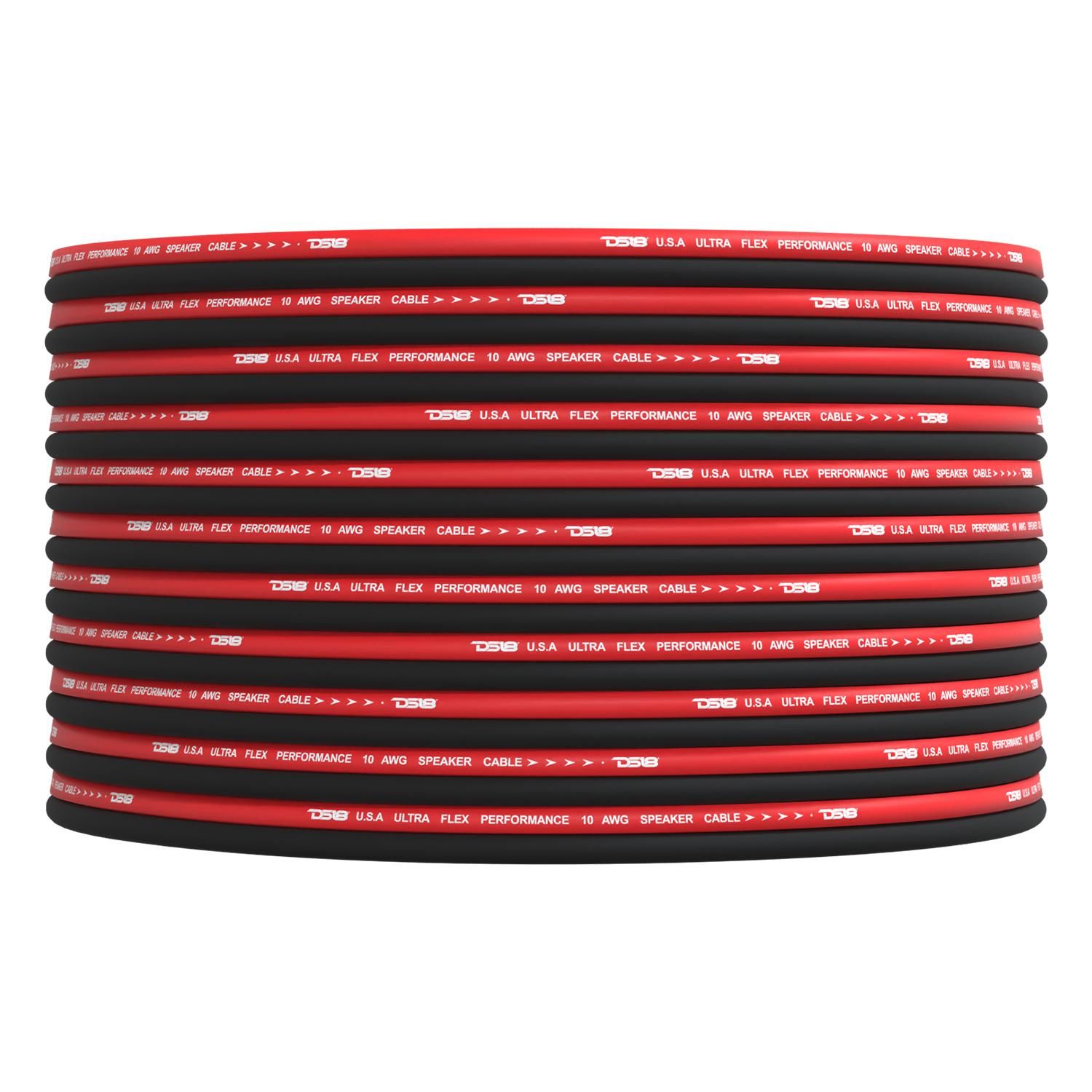 DS18 10GA Red and Black 100ft Ultra Flex Speaker Wire