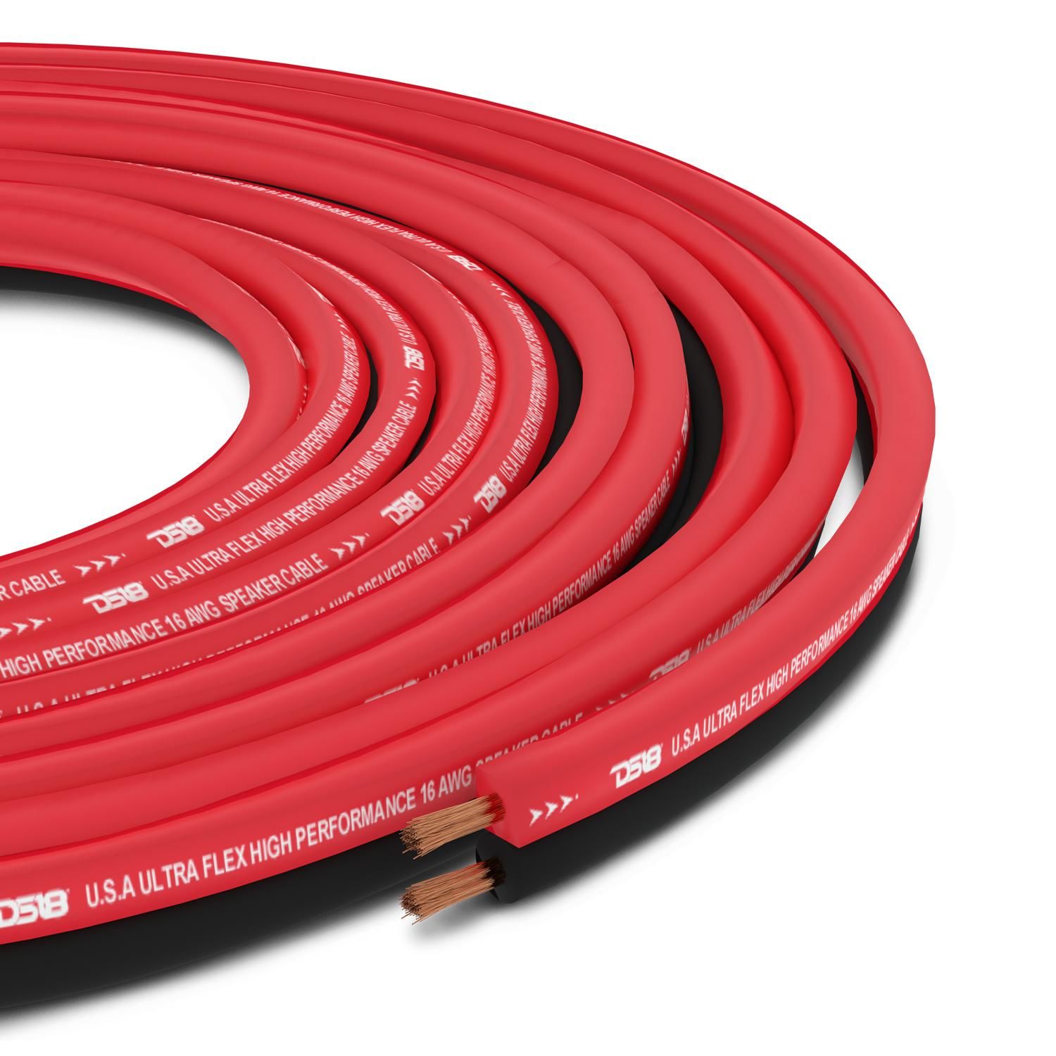DS18 16GA Red and Black 100ft Ultra Flex Speaker Wire