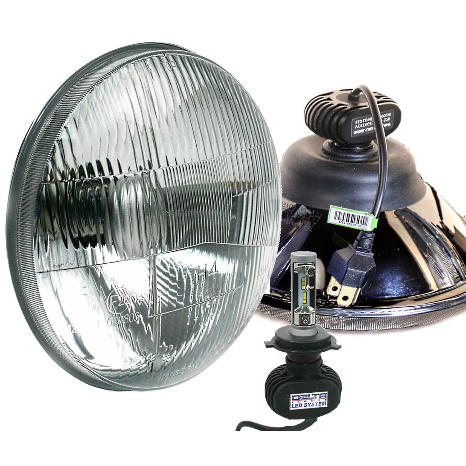 Delta Lights 7in Classic HID Headlight Set with Halo 1 Pair