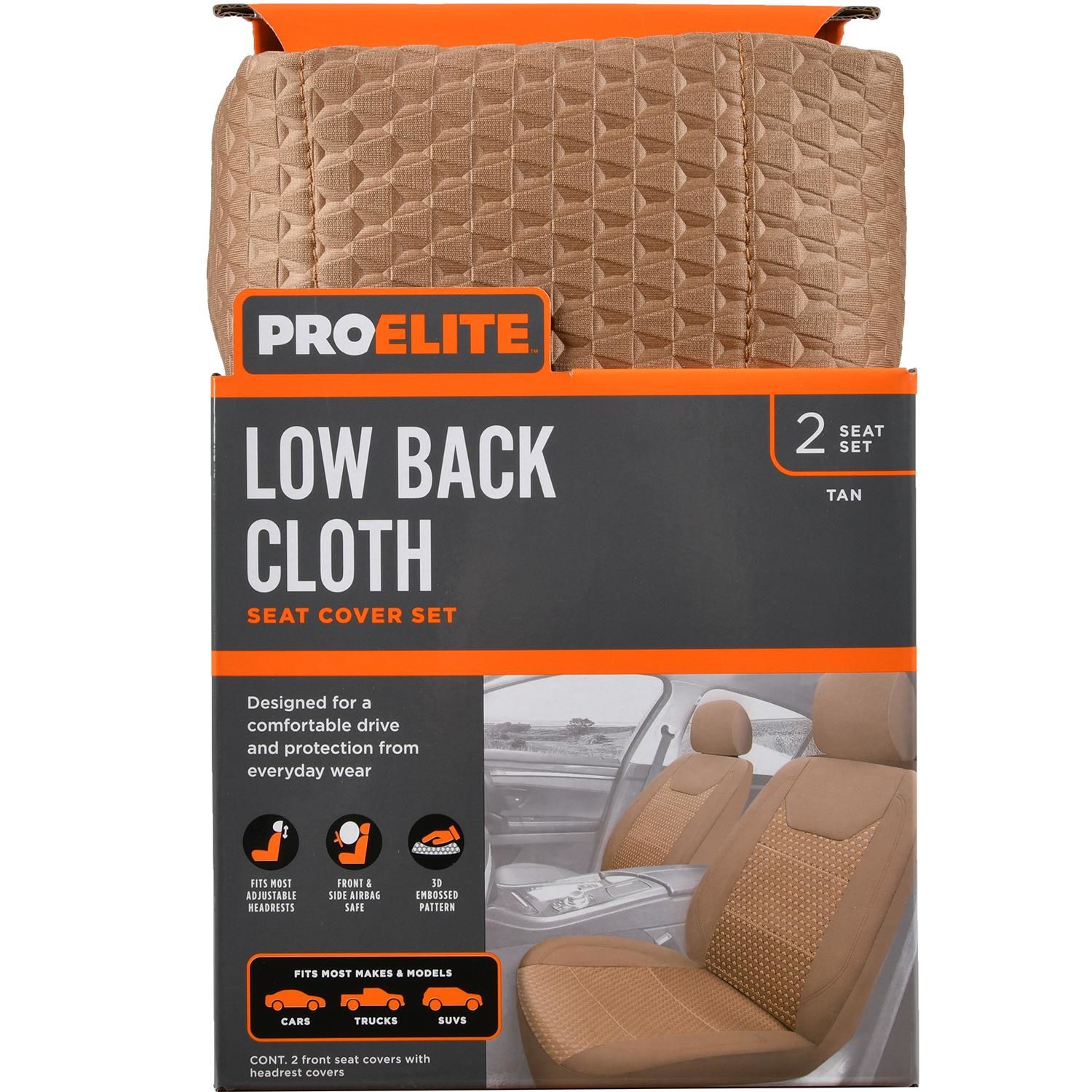 Kraco Tan Princeton Low Back Seat Cover 2 Piece